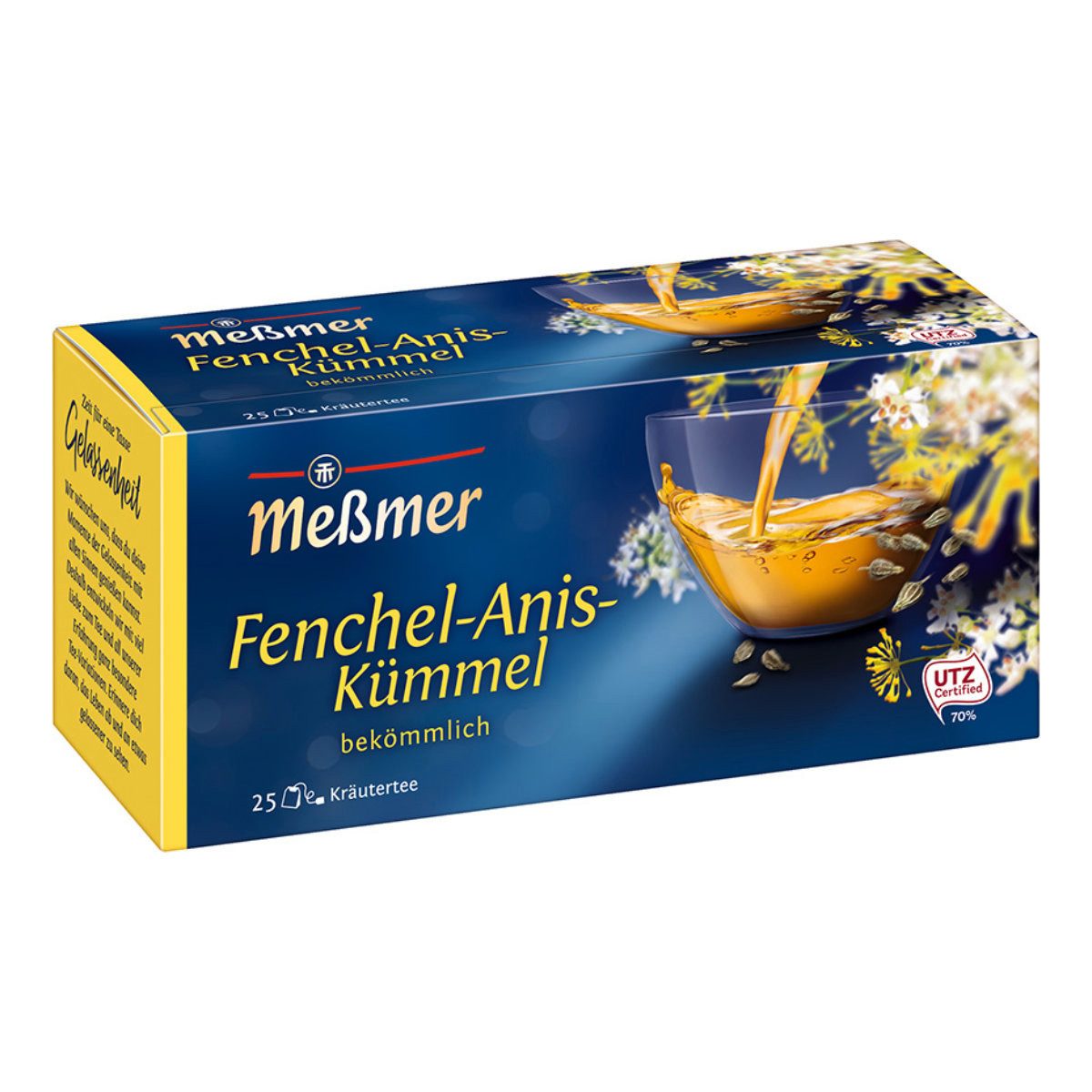 Meßmer Tee, Meßmer Teegetränk Fenchel Anis und Kümmel Kräutertee 25 Beutel 50g