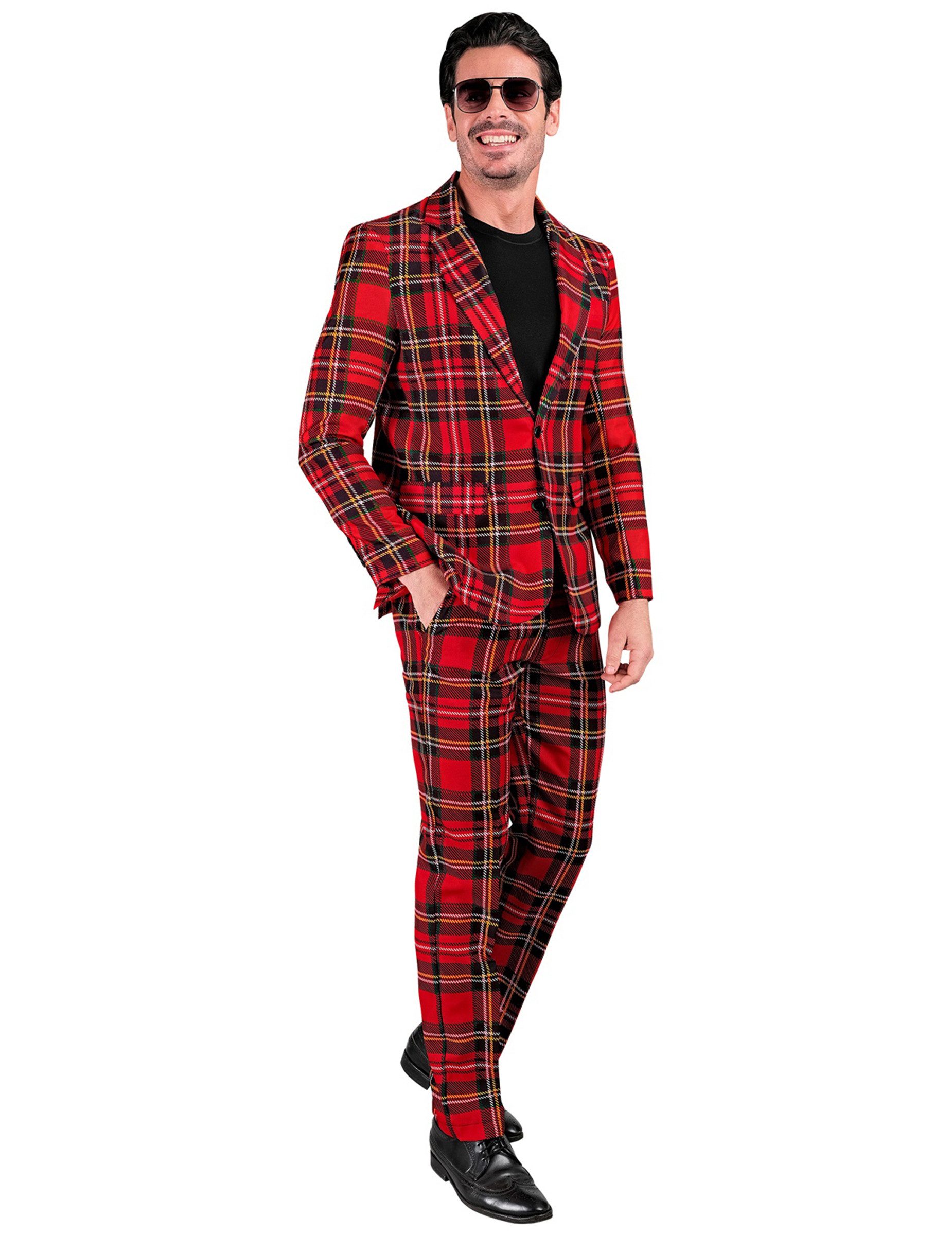 Widmann S.r.l. Kostüm Plus Size Schottischer Anzug Tartan Herren