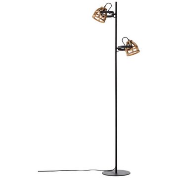 Lightbox Stehlampe, ohne Leuchtmittel, Standleuchte, 150 cm, schwenkbar, E27, Metall/Holz, braun/schwarz