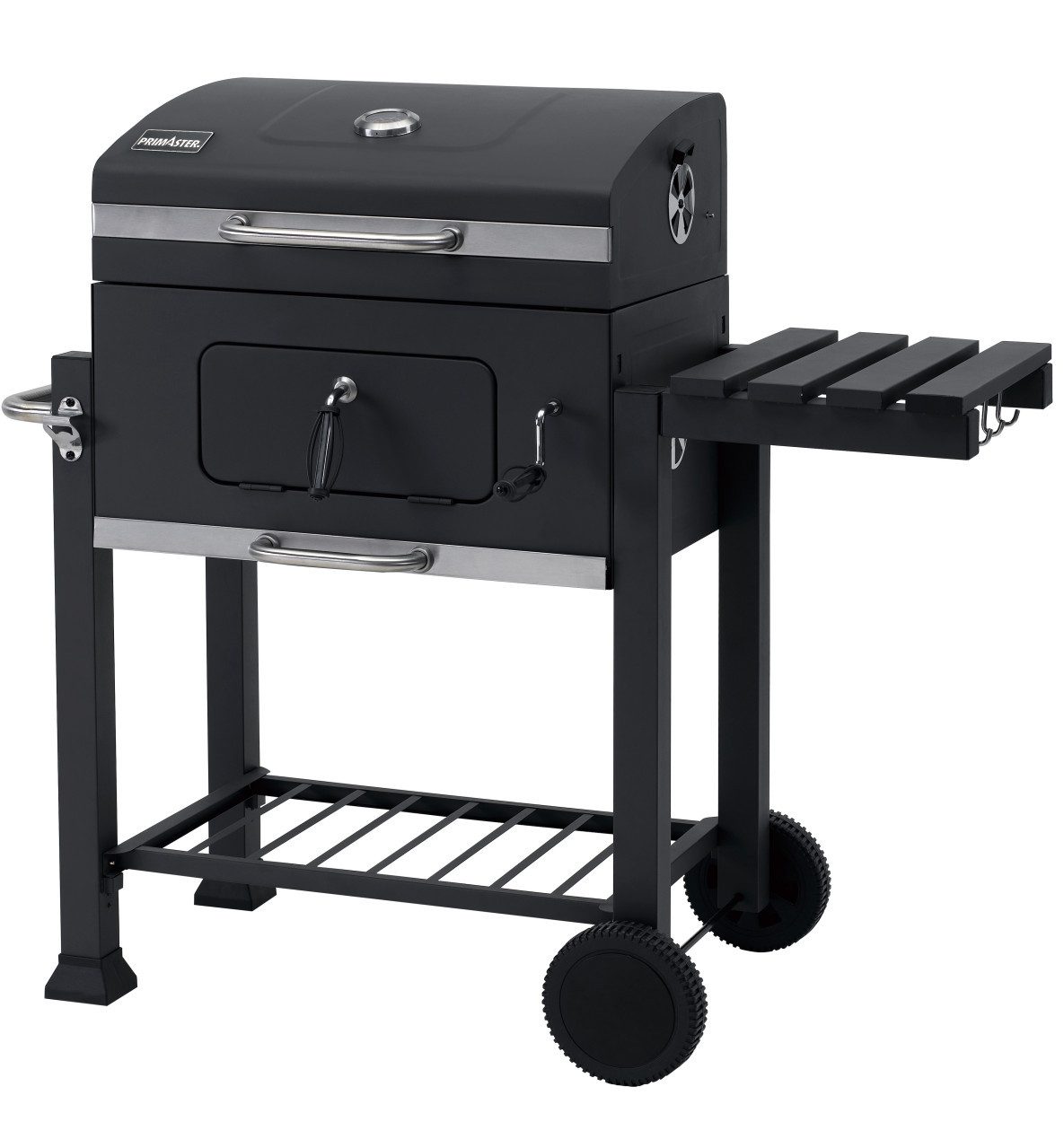 Primaster Holzkohlegrill Primaster Holzkohlegrill Montreal, Deckelthermometer mit Rollen
