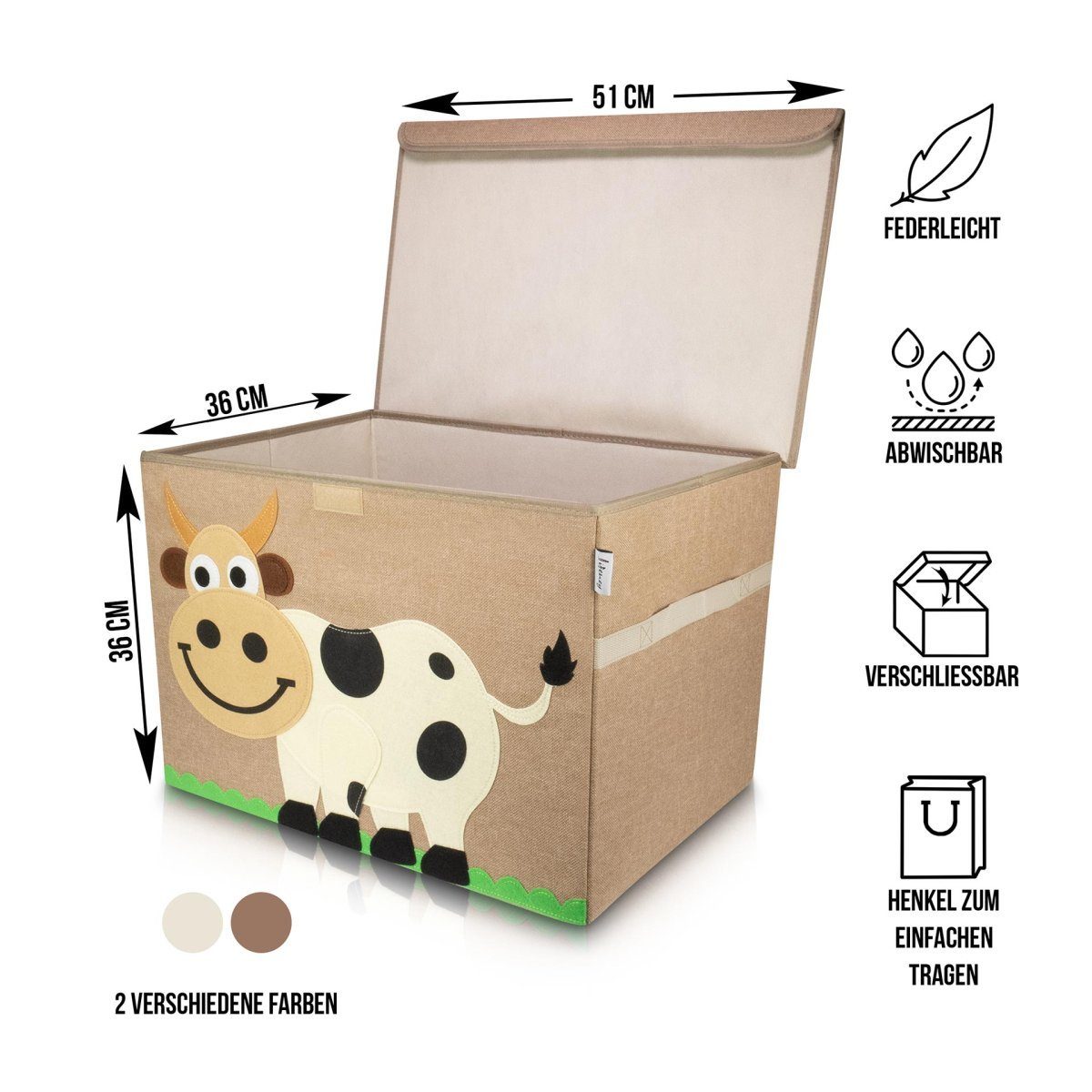 Lifeney Faltbox Aufbewahrungsbox mit Deckel Kuh, günstig online kaufen