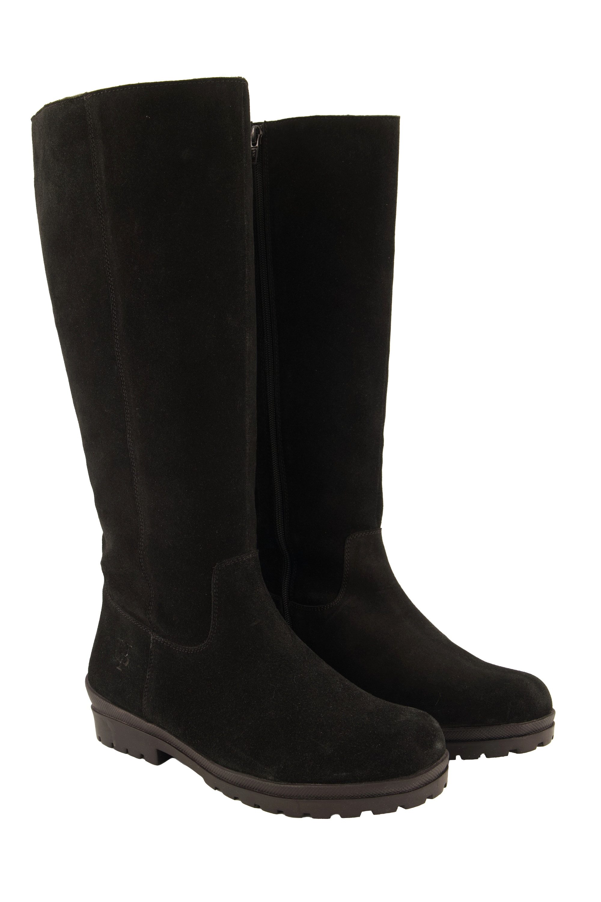 Ulla Popken Veloursleder-Stiefel XXL-Schaft Warmfutter Weite H Stiefel