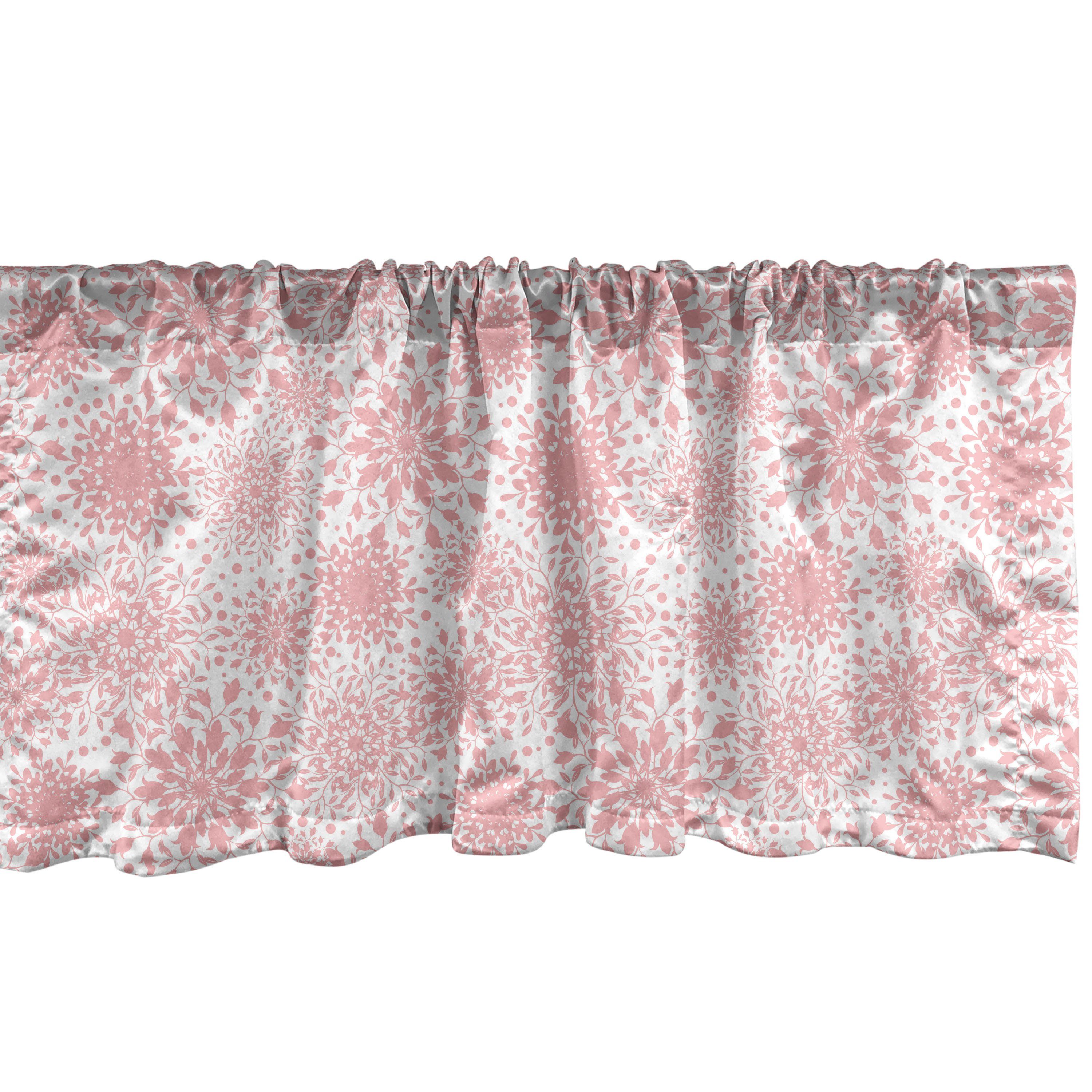 Scheibengardine Vorhang Volant für Küche Schlafzimmer Dekor mit Stangentasche, Abakuhaus, Microfaser, Blumen Monochrome Simplistic Floral