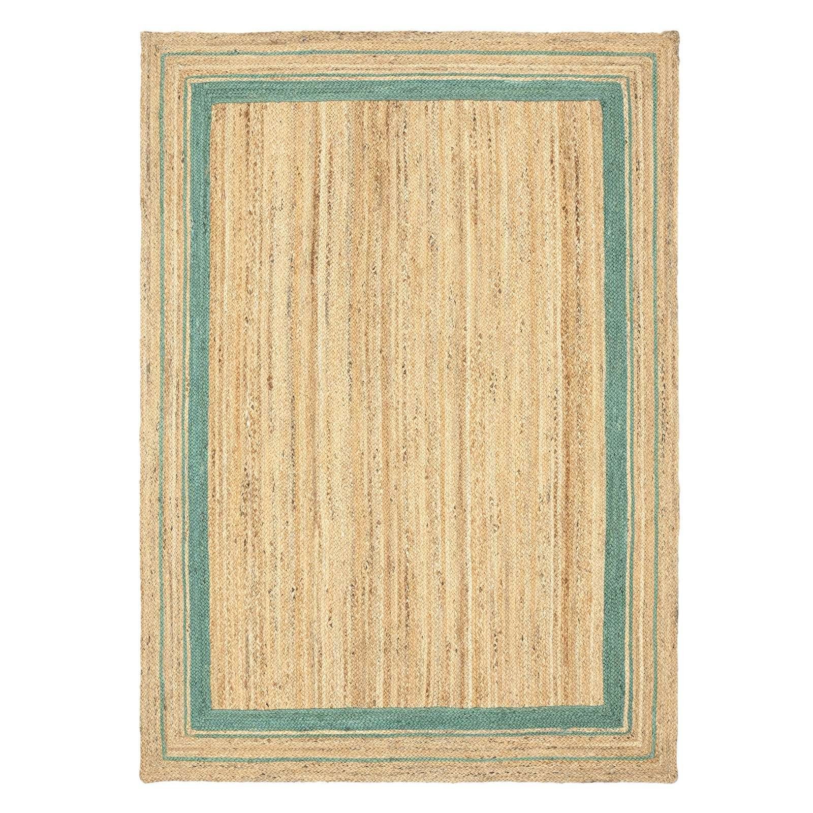 TaraCarpet Teppich Jute Durry Bordüre Flachgewebe Boho Modern, rechteckig, günstig online kaufen