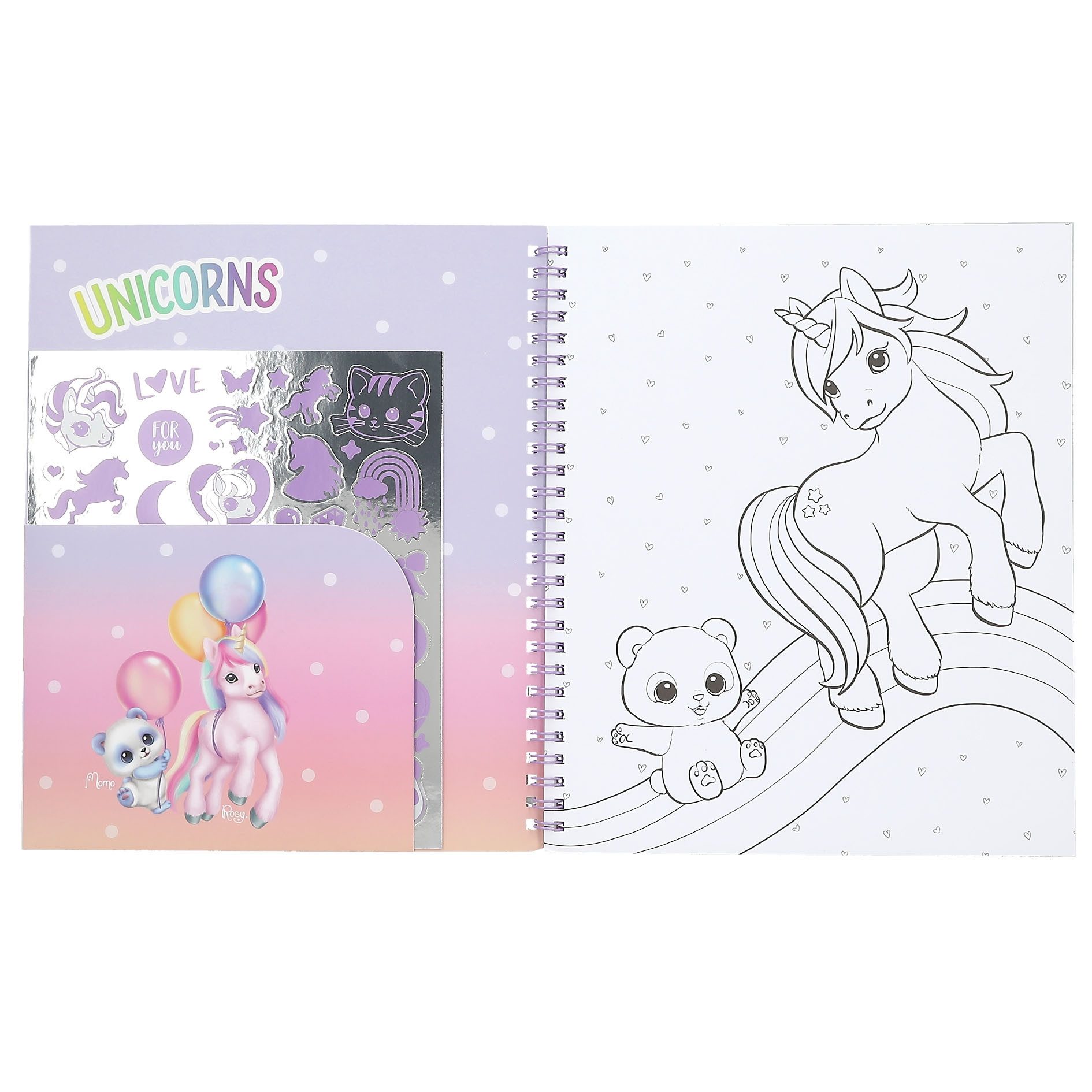 Depesche Malvorlage Ylvis Einhorn Malbuch Ausmalbuch mit Pailletten inkl. Sticker