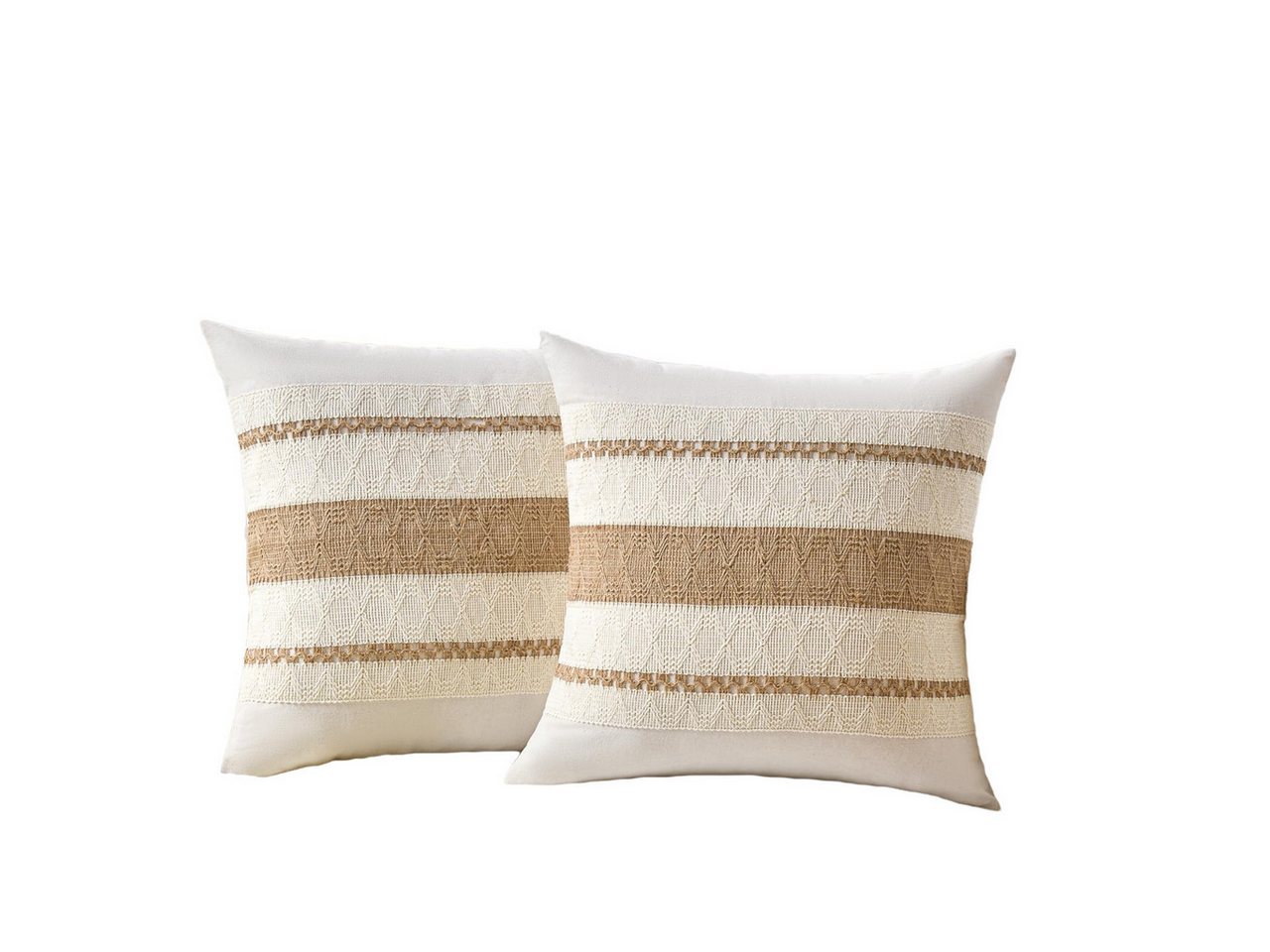 Agger Kissenbezug 2er-Set Boho-Zierkissenbezüge 45x45cm, Rustikale Retro-Kissenhüllen, (2 Stück), für Wohnzimmer, Schlafzimmer, Couch, Bett, Sofa & Sessel