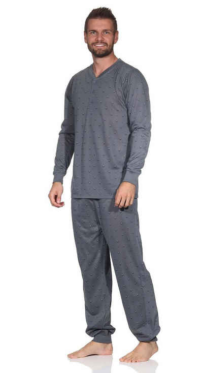 EloModa Pyjama Herren Pyjama Shirt & Hose Schlaf-Anzug Nachthemd, Gr. M L XL 2XL (2 tlg)