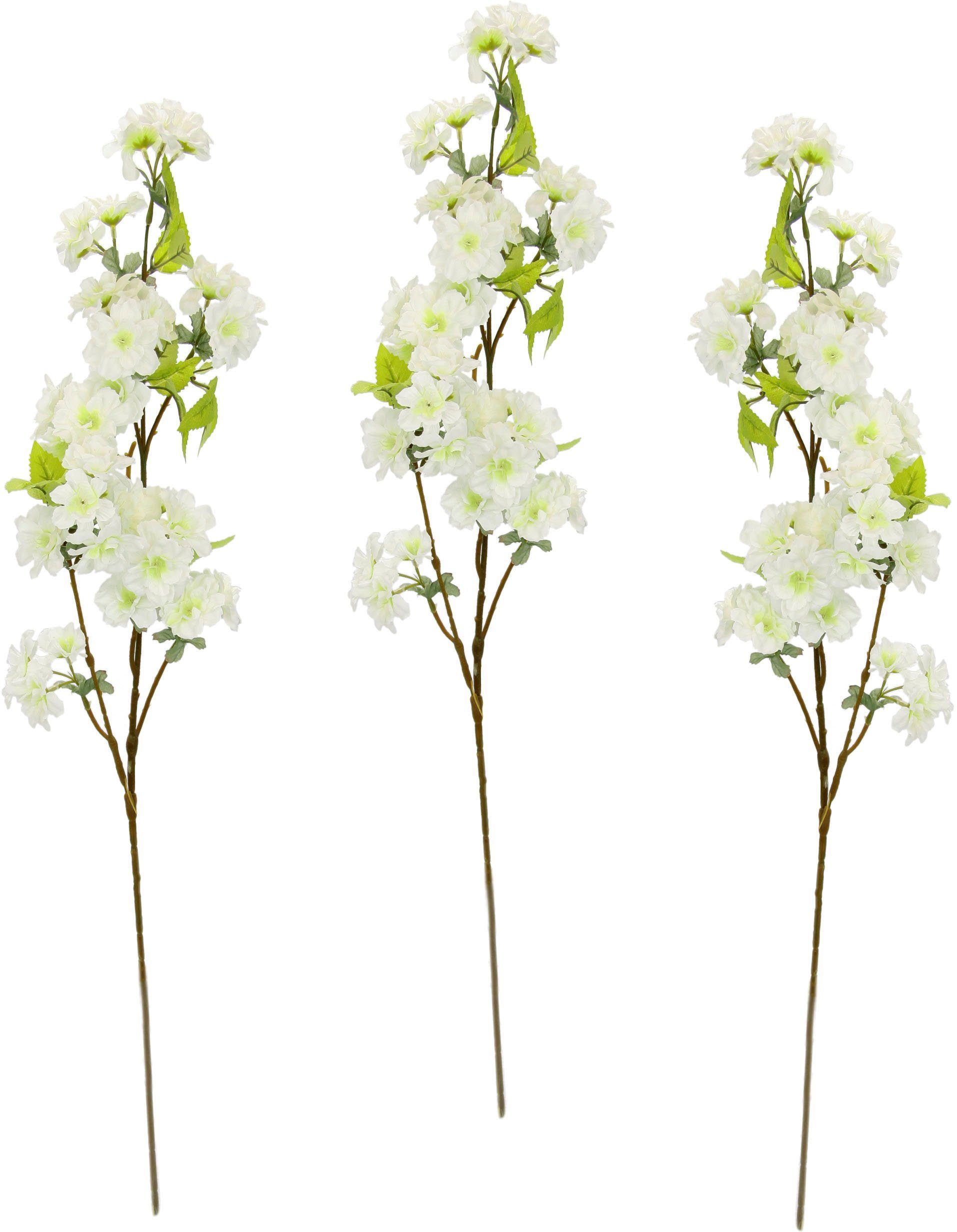 Kunstpflanze Palina Kirschblütenzweig, my home, Höhe 84 cm, 3er Set weiß
