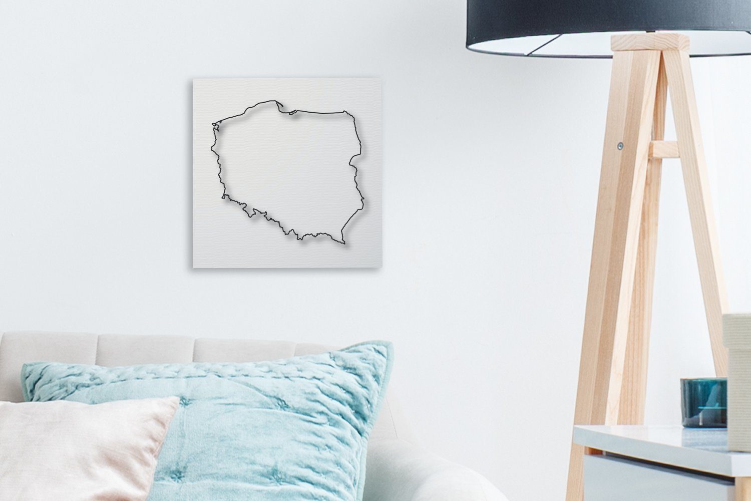 Illustration (1 von St), Schwarz-weiße Polen, Leinwand Bilder Leinwandbild OneMillionCanvasses® für Wohnzimmer Schlafzimmer