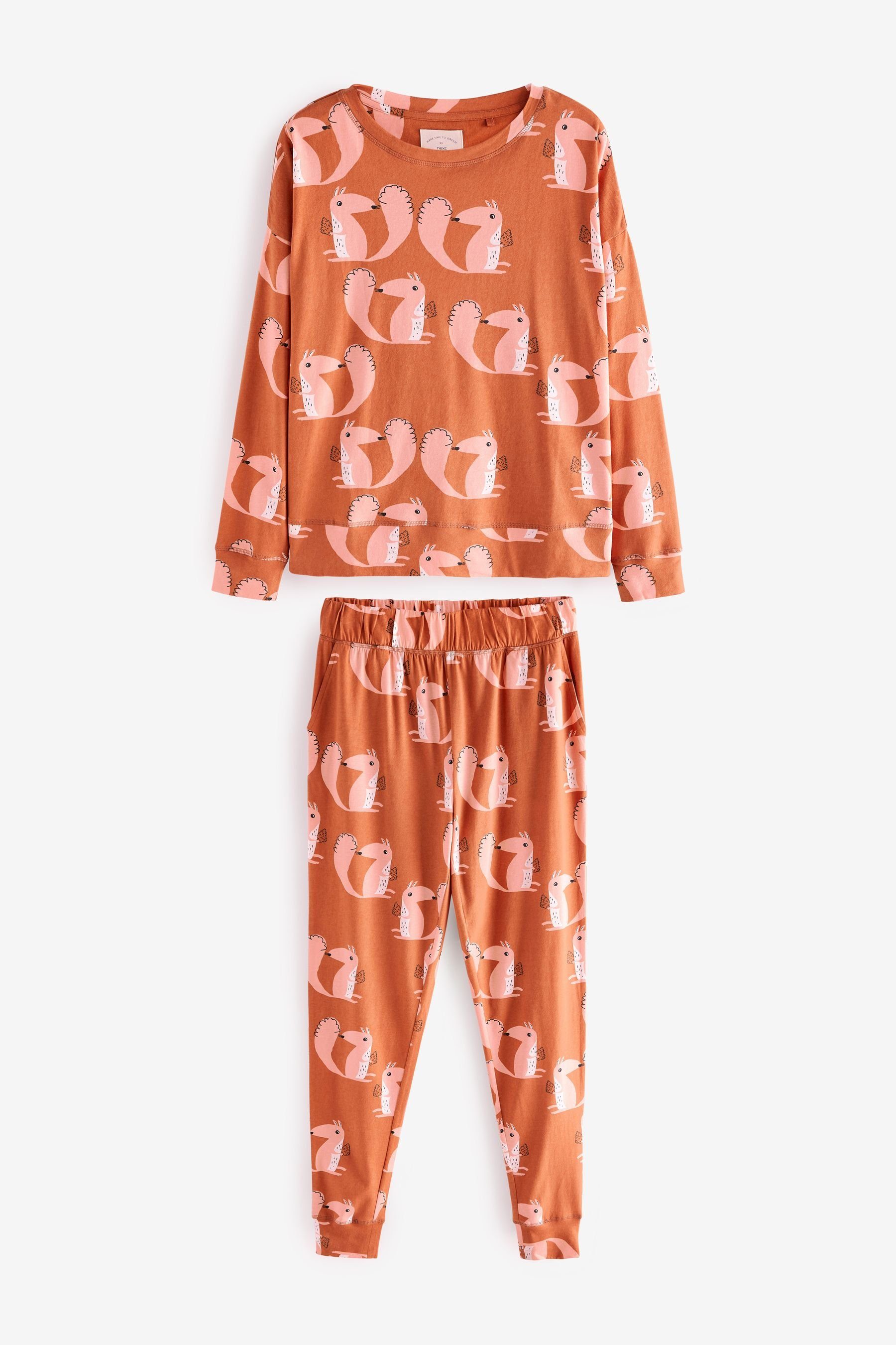 Next Pyjama Langärmeliger Pyjama aus Baumwolle Eichhörnchen (2 tlg)