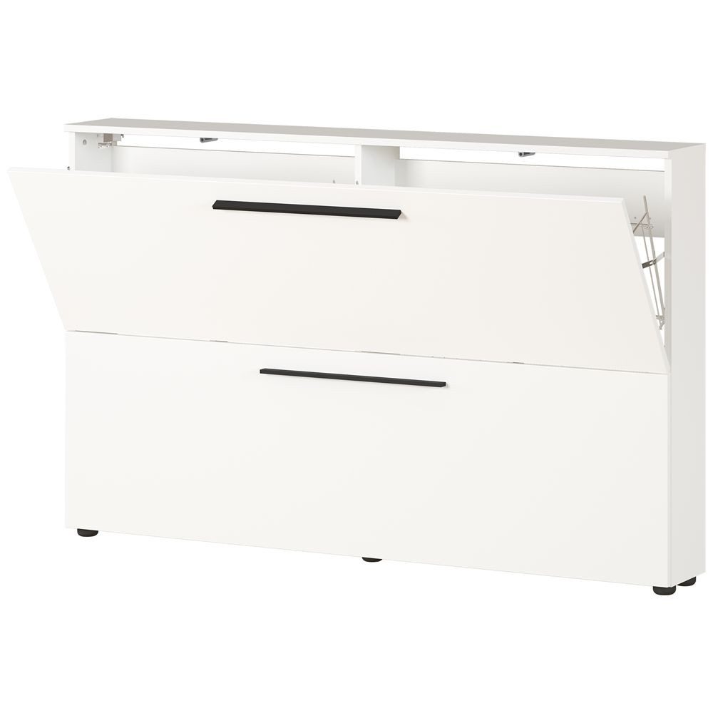 Lomadox Schuhschrank UTRERA-01 für schmalen Flur in weiß, B/H/T: ca. 140/85/19 cm