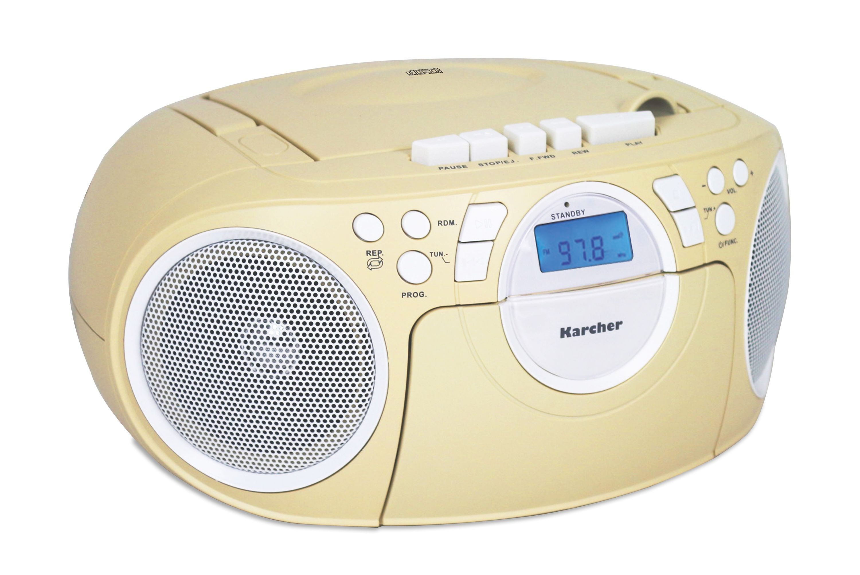 Karcher RR 5042-H Boombox (UKW (FM), 3 W, tragbarer CD-Player mit UKW Radio, Kassettendeck)