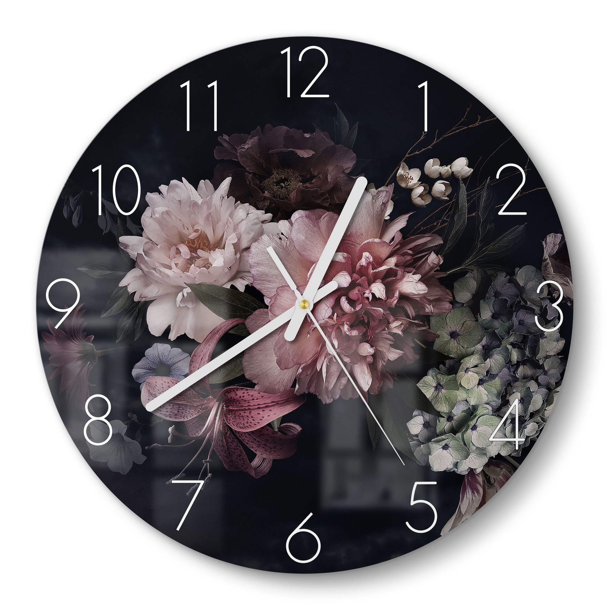 DEQORI Wanduhr 'Blühende Pracht' (Glas Glasuhr günstig online kaufen