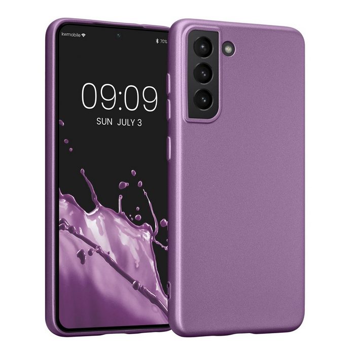 kwmobile Handyhülle Hülle für Samsung Galaxy S21 FE Silikon Case - Soft Handyhülle - Handy Cover in Metallic Lavendel