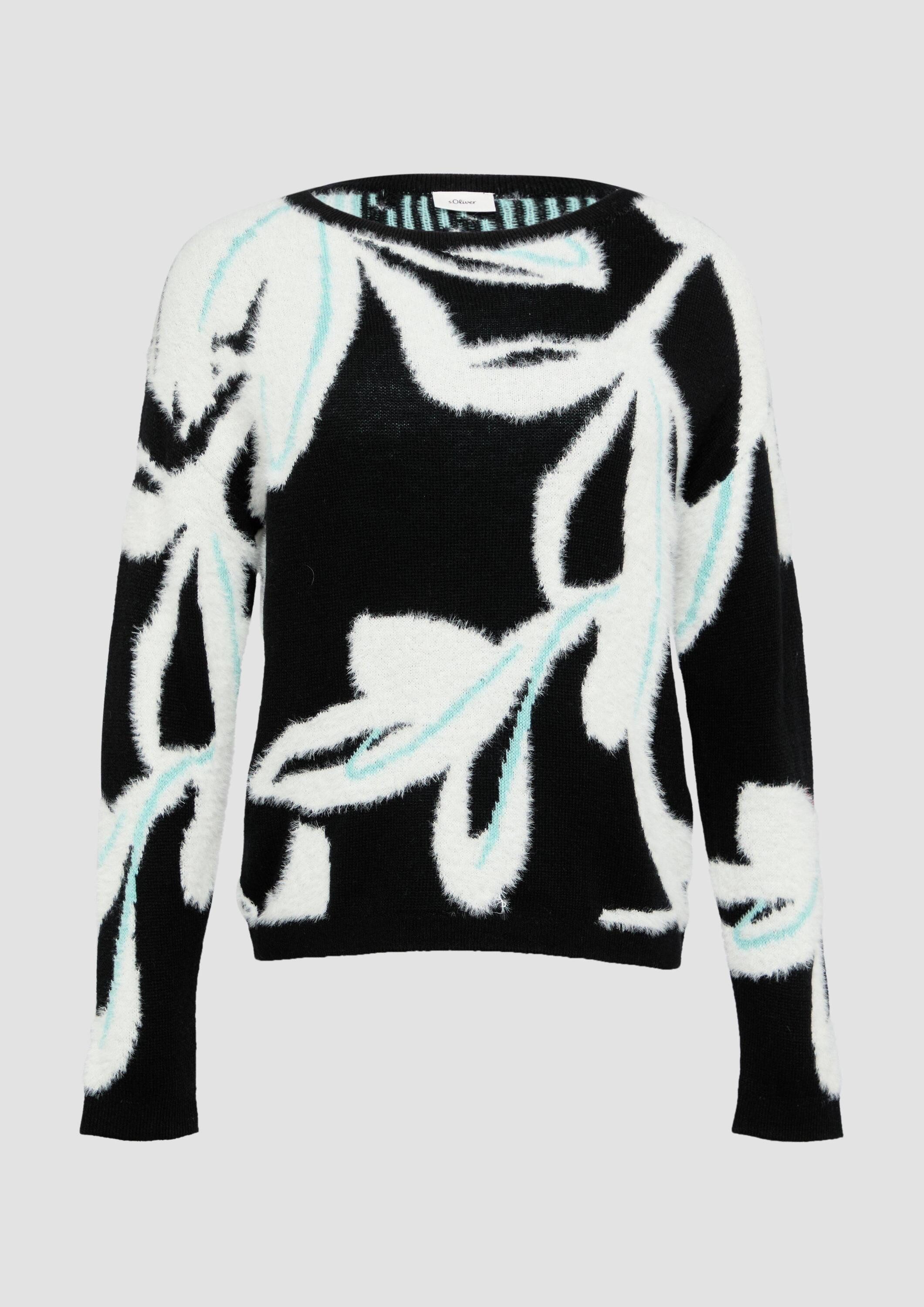 s.Oliver Longpullover Strickpullover Strickpullover mit Intarsienmuster