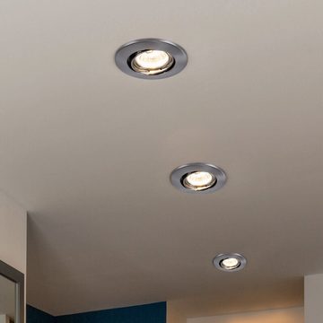 etc-shop LED Einbaustrahler, Leuchtmittel inklusive, Warmweiß, 9x LED Einbau Decken Strahler rund Flur Leuchte Wohn Schlaf Zimmer