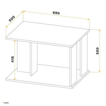 RICOO Couchtisch WM093-EP, Sofatisch mit Stauraum Wohnzimmer Tisch Beistelltisch Kaffeetisch