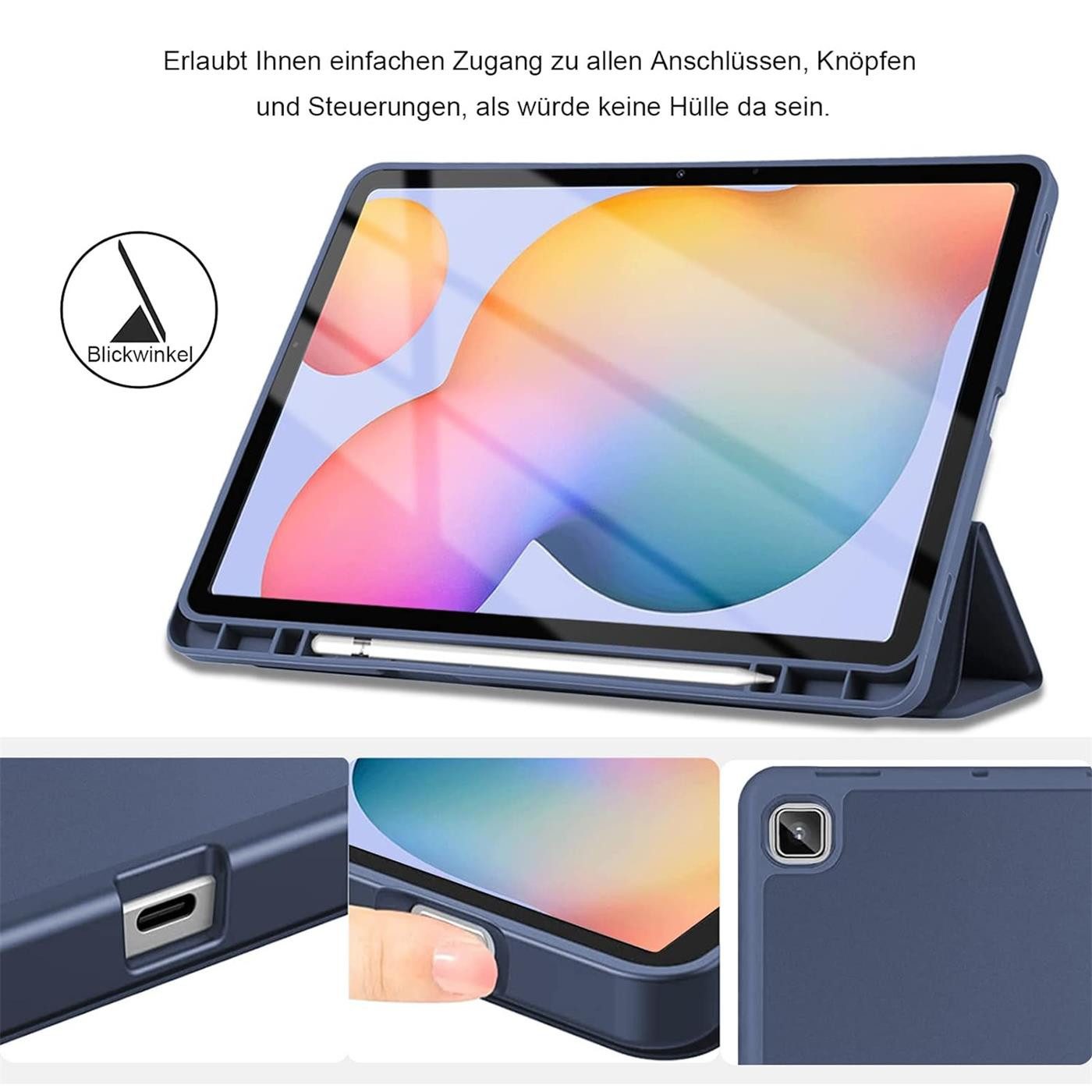 CoolGadget Tablet-Hülle Smart Cover für Samsung Galaxy Tab A7 10.4 T500 22,1 cm(8,7 Zoll), Schutz Tasche aufstellbar mit Stift Halter für Galaxy Tab A7 10.4 T500