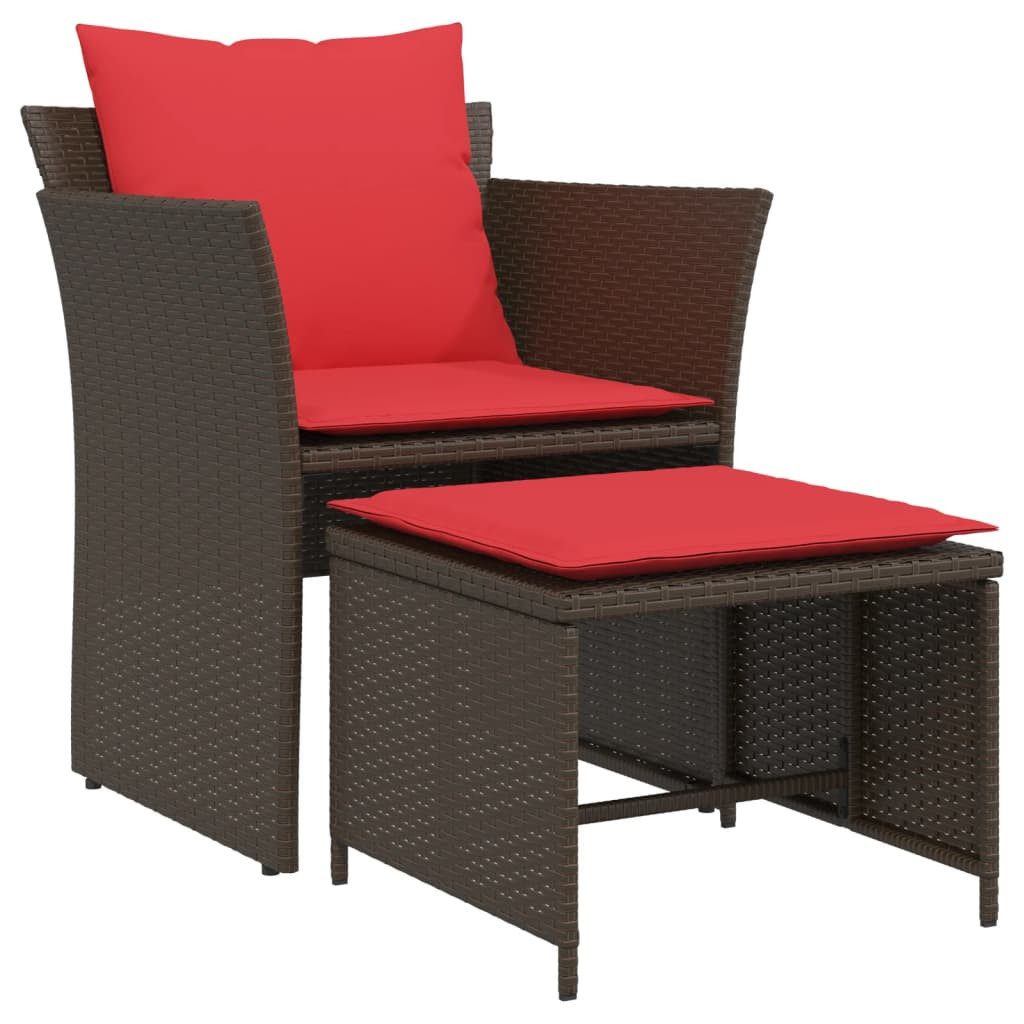 vidaXL Gartenlounge-Set Gartenstuhl mit Fußhocker Braun günstig online kaufen