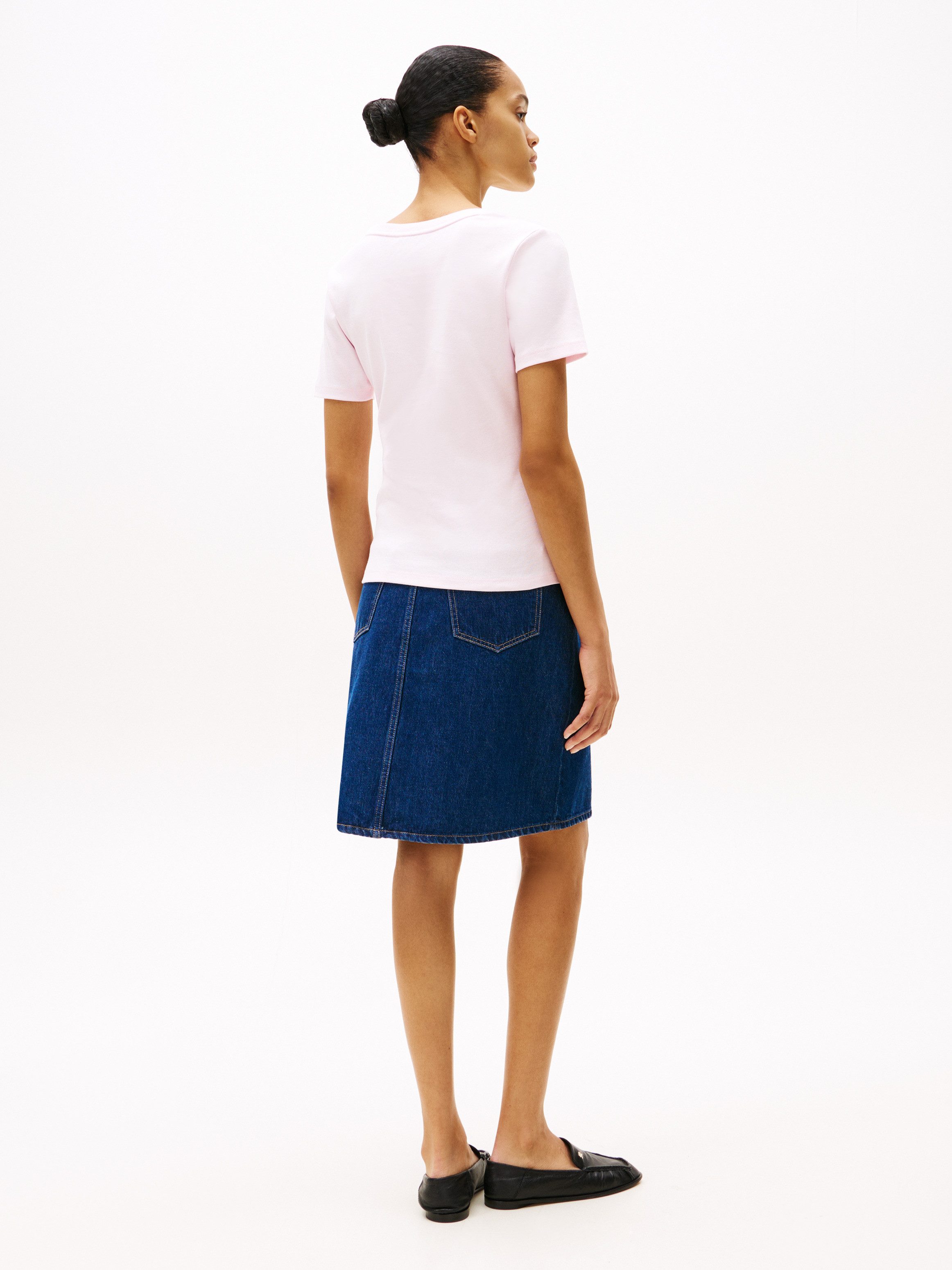 Tommy Hilfiger T-Shirt SLIM CODY V-NK SS mit V-Ausschnitt und Streifen Baumwolle, slim fit