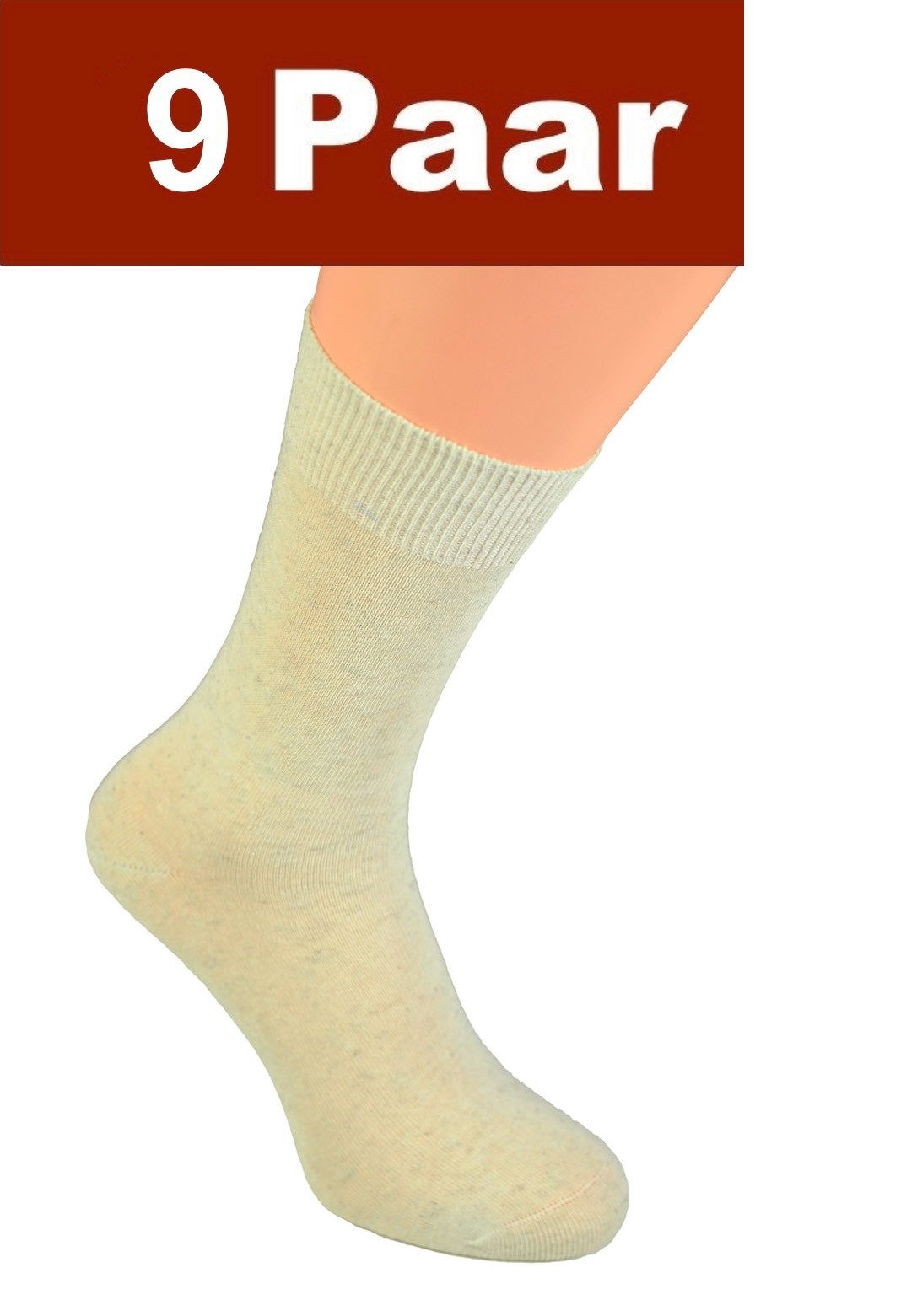 Cocain underwear Gesundheitssocken Damen Herren Leinen Socken Übergröße (9-Paar) Leinen Socken mit Baumwolle - atmungsaktiv