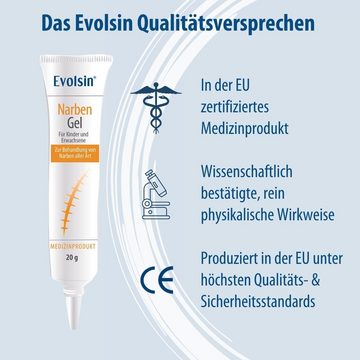 Evolsin Hautpflegegel Narbengel für Kinder & Erwachsene aus der Apotheke, Verbesserung der narben, Reduziert Hautverfärbungen