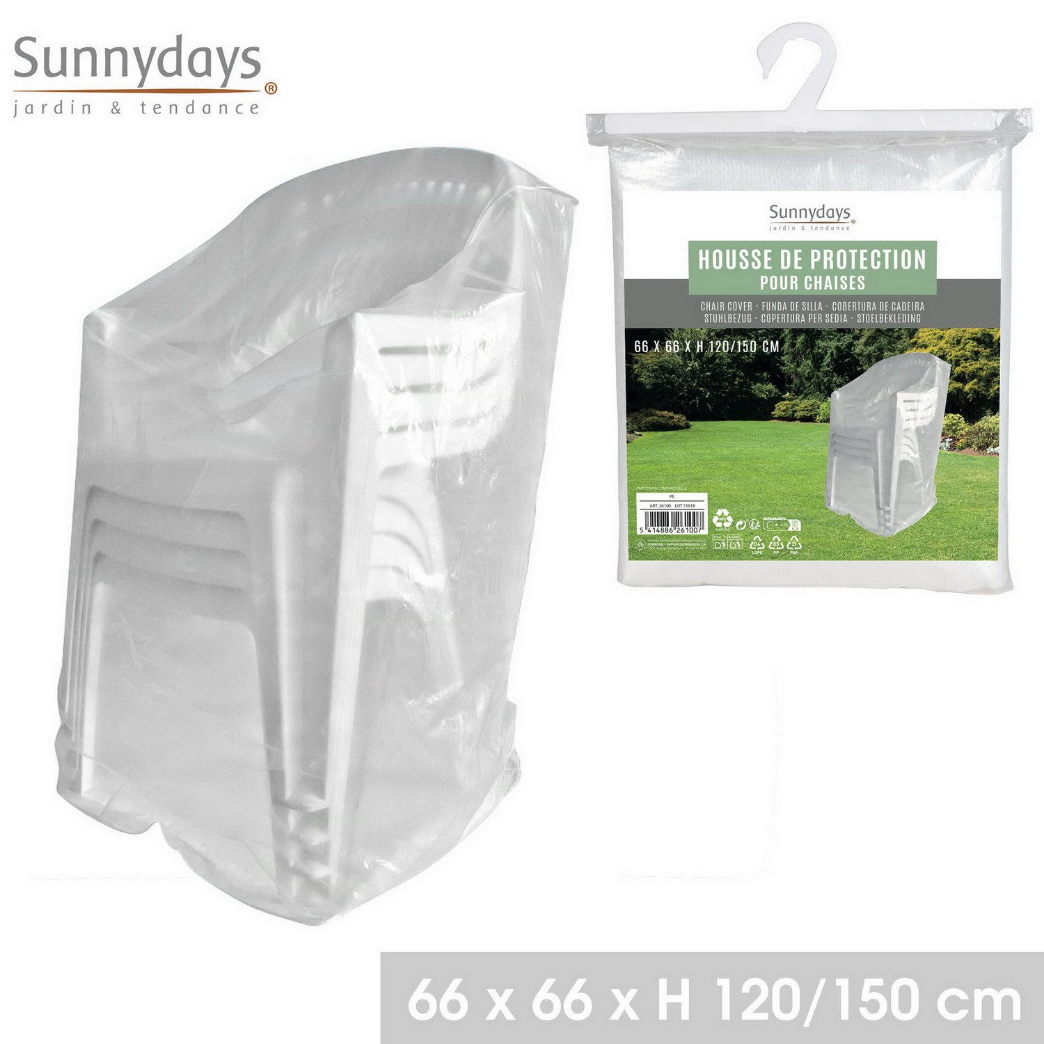 Sunnydays Gartenmöbel-Schutzhülle Stapelstuhl Schutzhaube Stuhl-Hülle Abdec günstig online kaufen