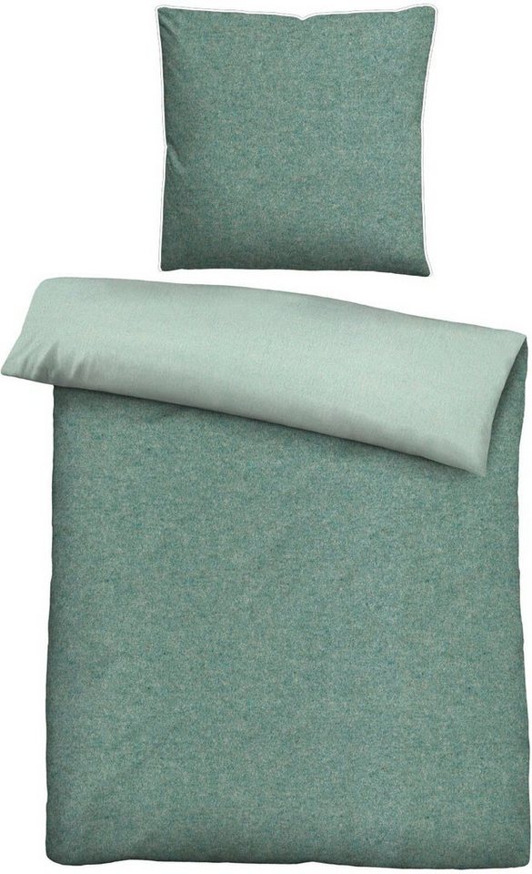 Biberna Wendebettwäsche 0840500 HERMAL Premium Biber Melange-Flanell Bettwäsche 100% Baumwolle, Flanell, 2 teilig, Biber, wärmend & weich, Reißverschluss, ab Größe 135 x 200 cm