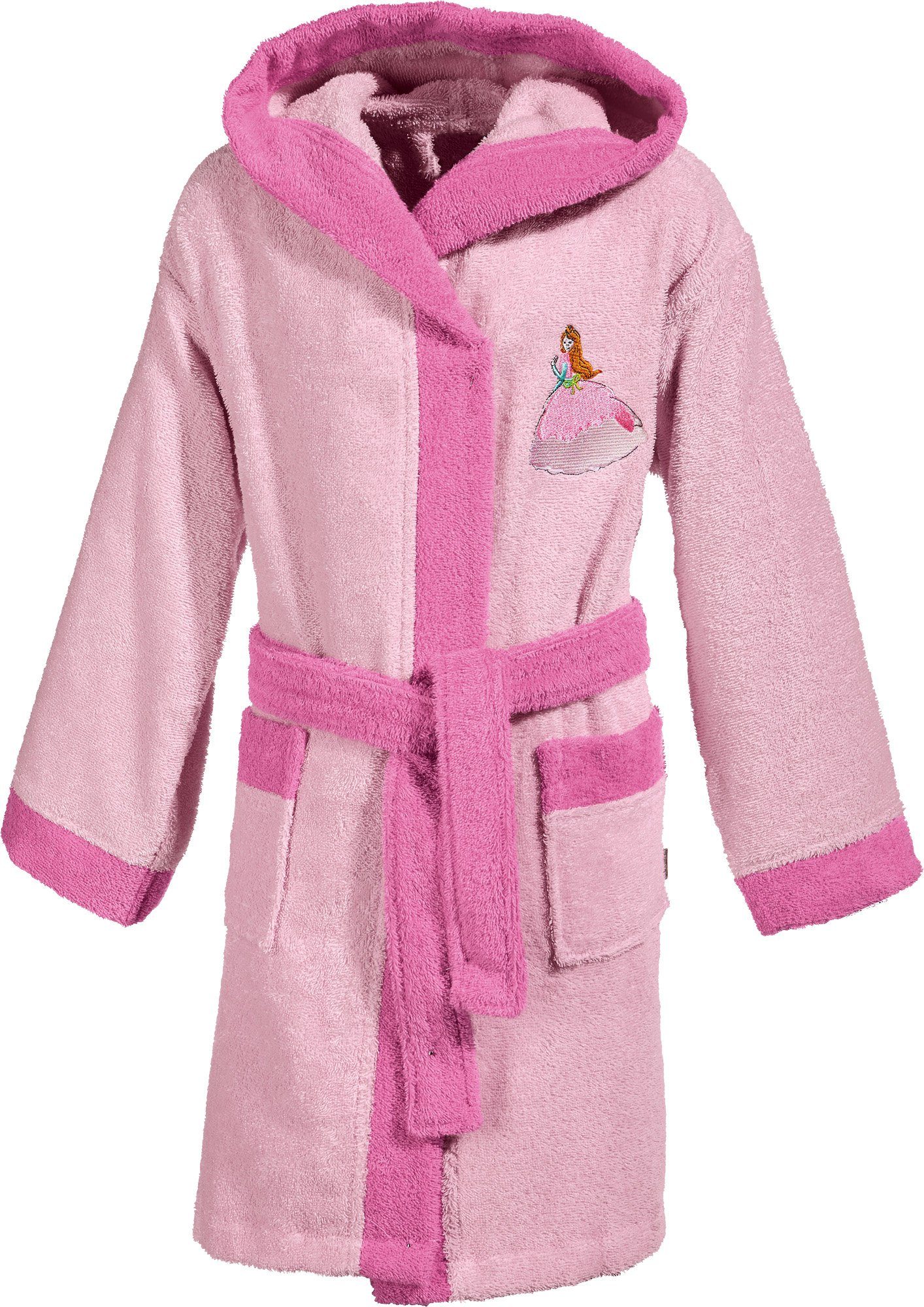 Erwin Müller Kinderbademantel Kinder-Bademantel mit Kapuze, Rückenlänge: 65 cm, Frottier, mit Kapuze/mit Aufsatztasche:, default, Walk-Frottier Uni/Motiv: Prinzessin