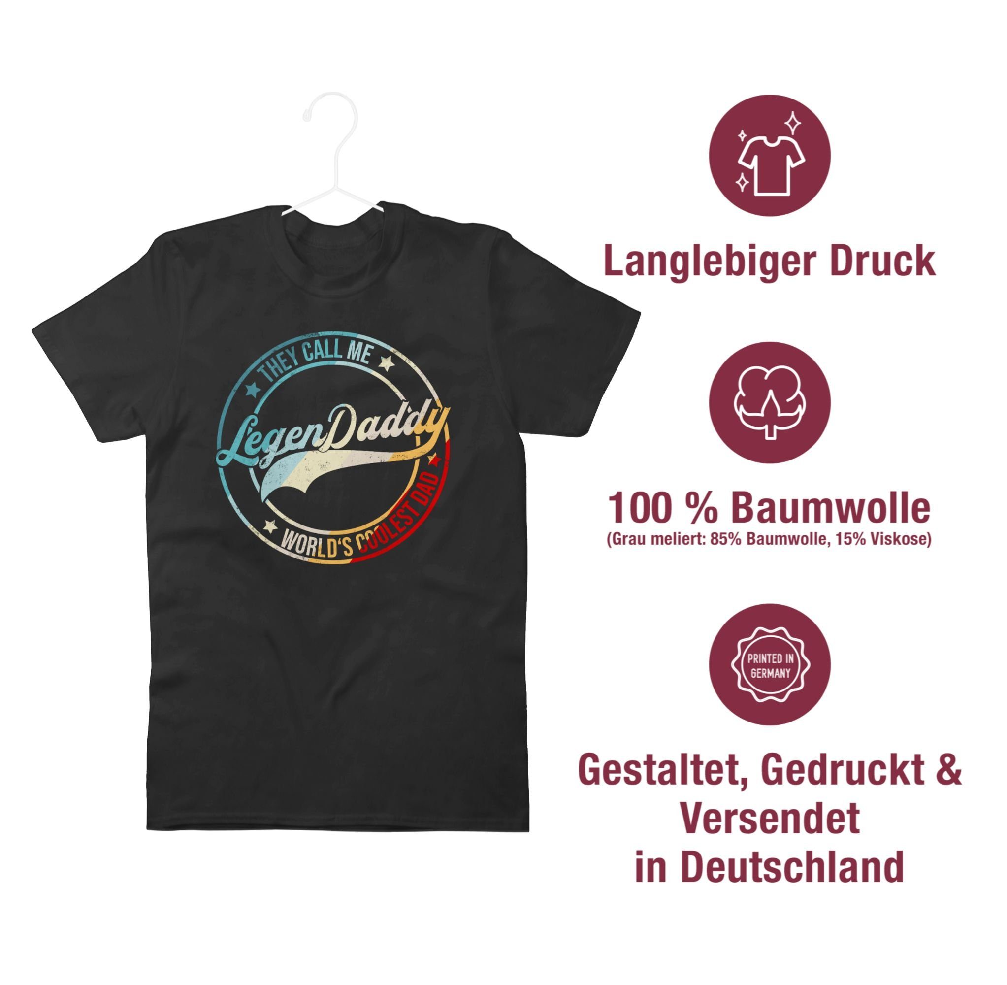 LegenDaddy Geschenk 2023 für Shirtracer 03 T-Shirt Vatertag Papa Schwarz