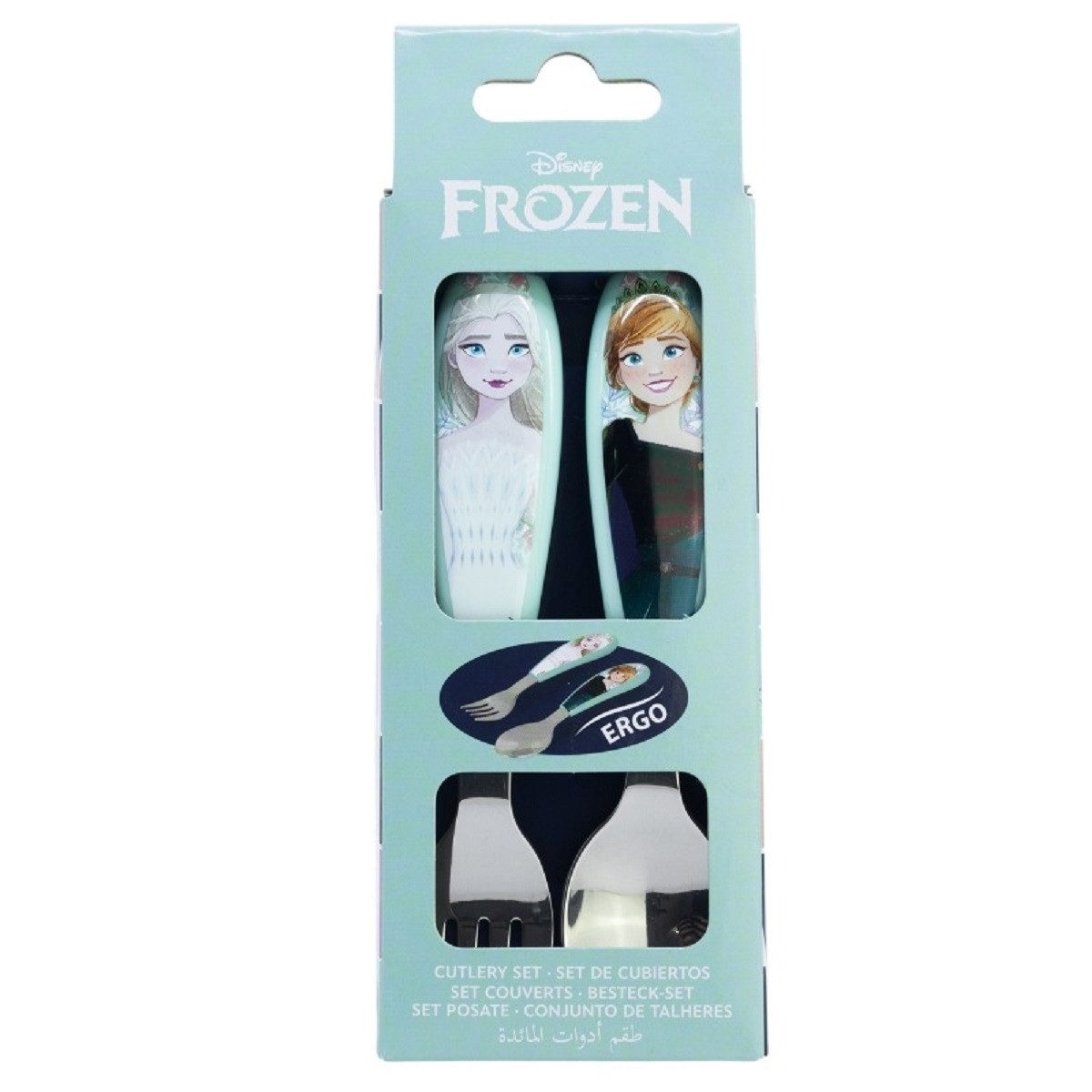 Disney Frozen Kinderbesteck Set 2-teilig – Löffel & Gabel mit Motivgriffen (2-tlg), 1 Personen