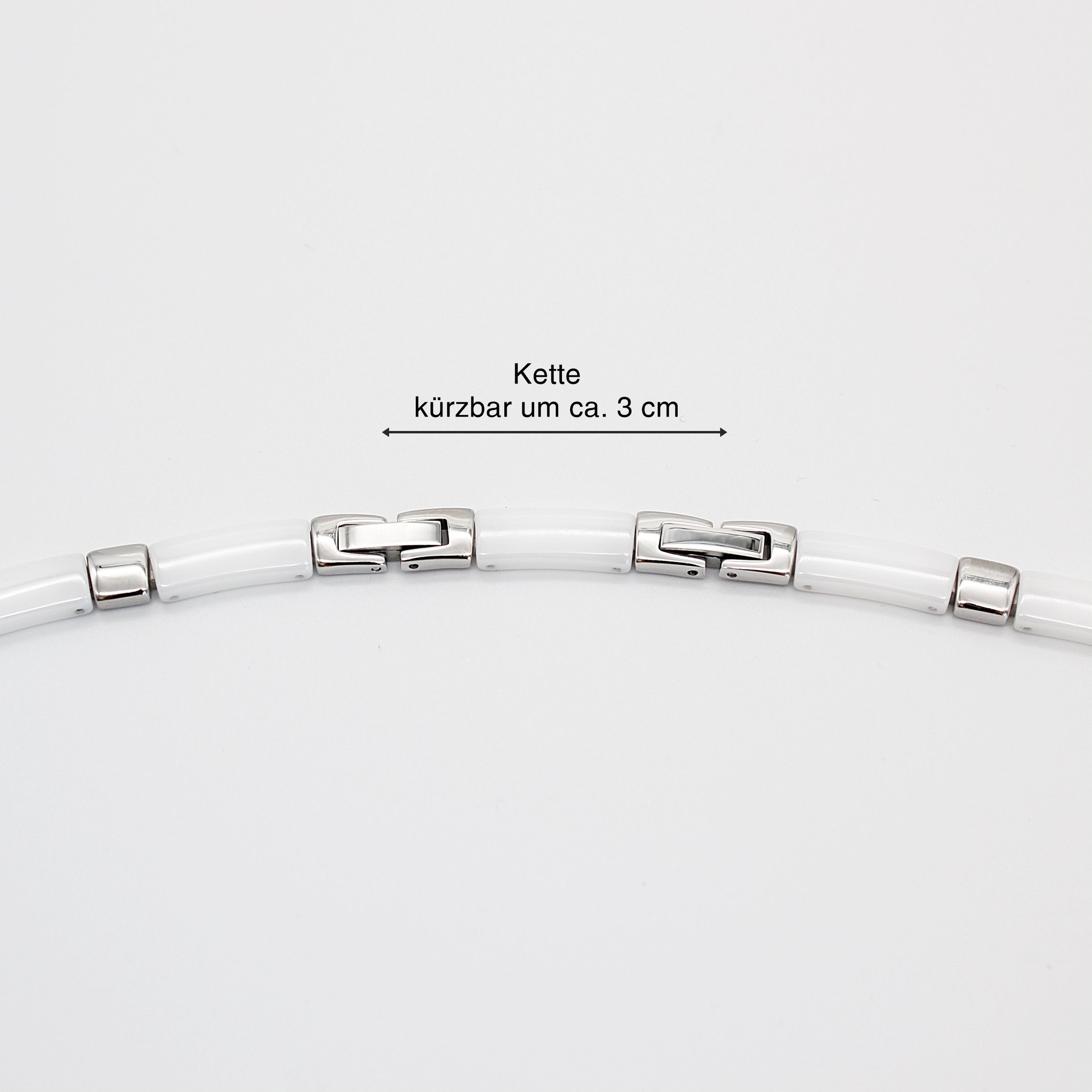 ELLAWIL Collier Klassisches Basic Collier aus Keramik und Edelstahl Weiß/Si günstig online kaufen