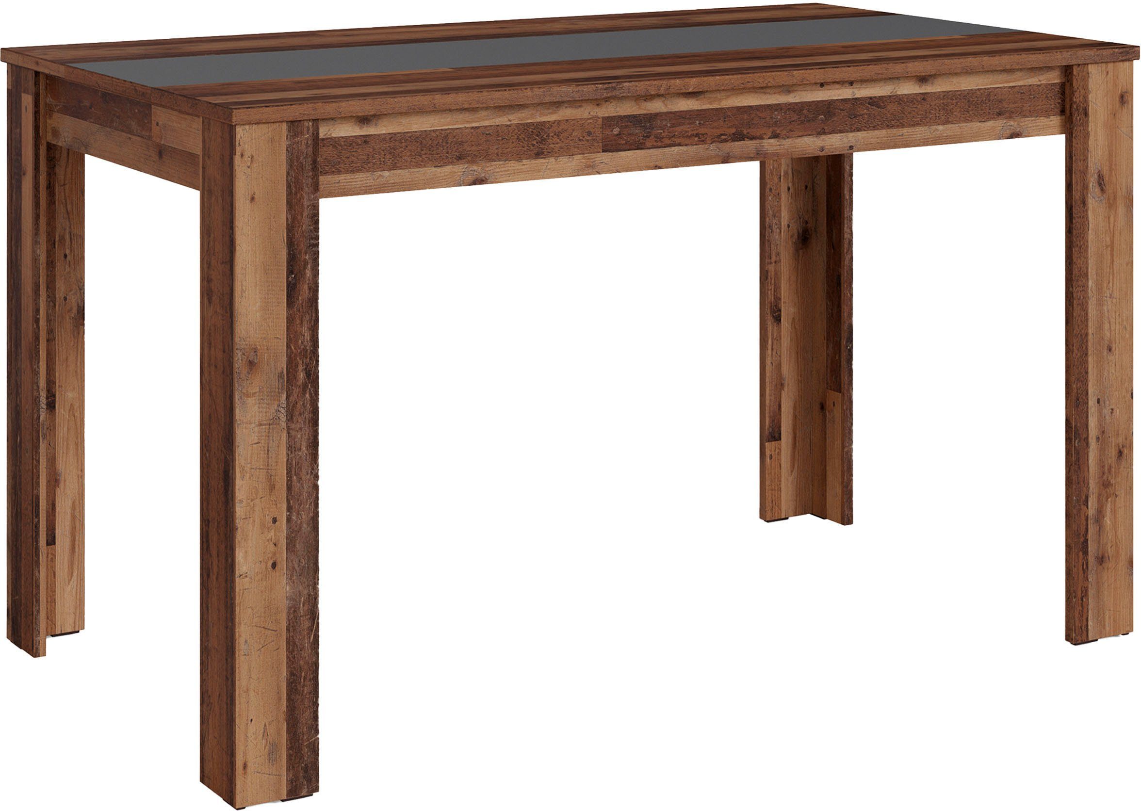 byLIVING Esstisch Nori, Breite Old Wood 140 Wood Old | 160 cm, | Old oder Wood 120, wendbar Mittelplatte