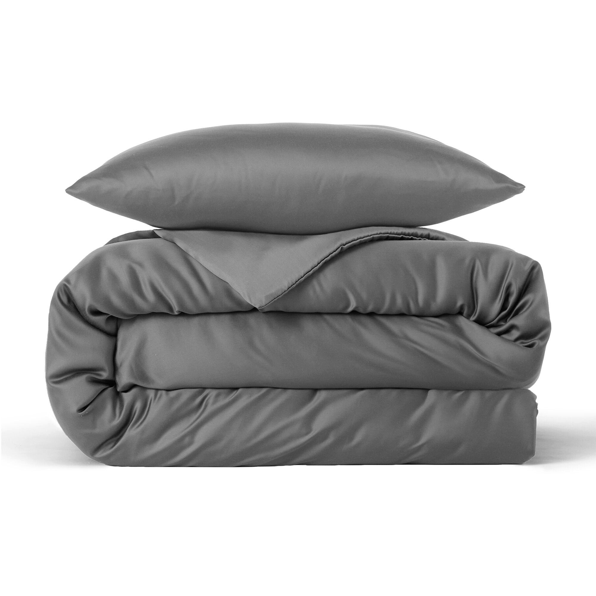 twenty:three® Bettwäsche Lyocell Bettwäsche Dark Gray, Lyocell, Atmungsaktiv, Ultraweich, 100% TENCEL™ Lyocell