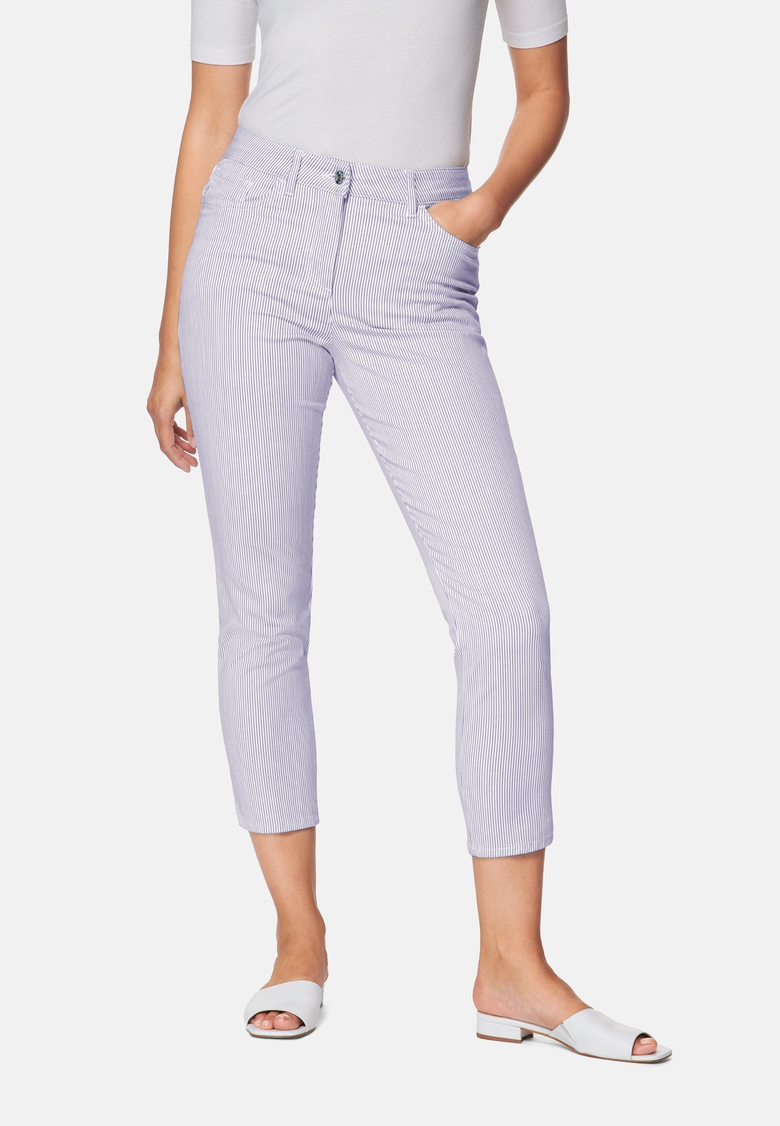MADELEINE 5-Pocket-Jeans Fein gestreifte Jeans