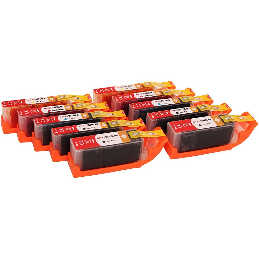 Colori Tintenpatrone (Kompatibles Set 10x Patrone für Canon 570XL 571XL Pixma MG-5750, 51 7752 7753 TS 5050 5051 5052 5053 5055 6050 6051 6052 8050 8051 8052)