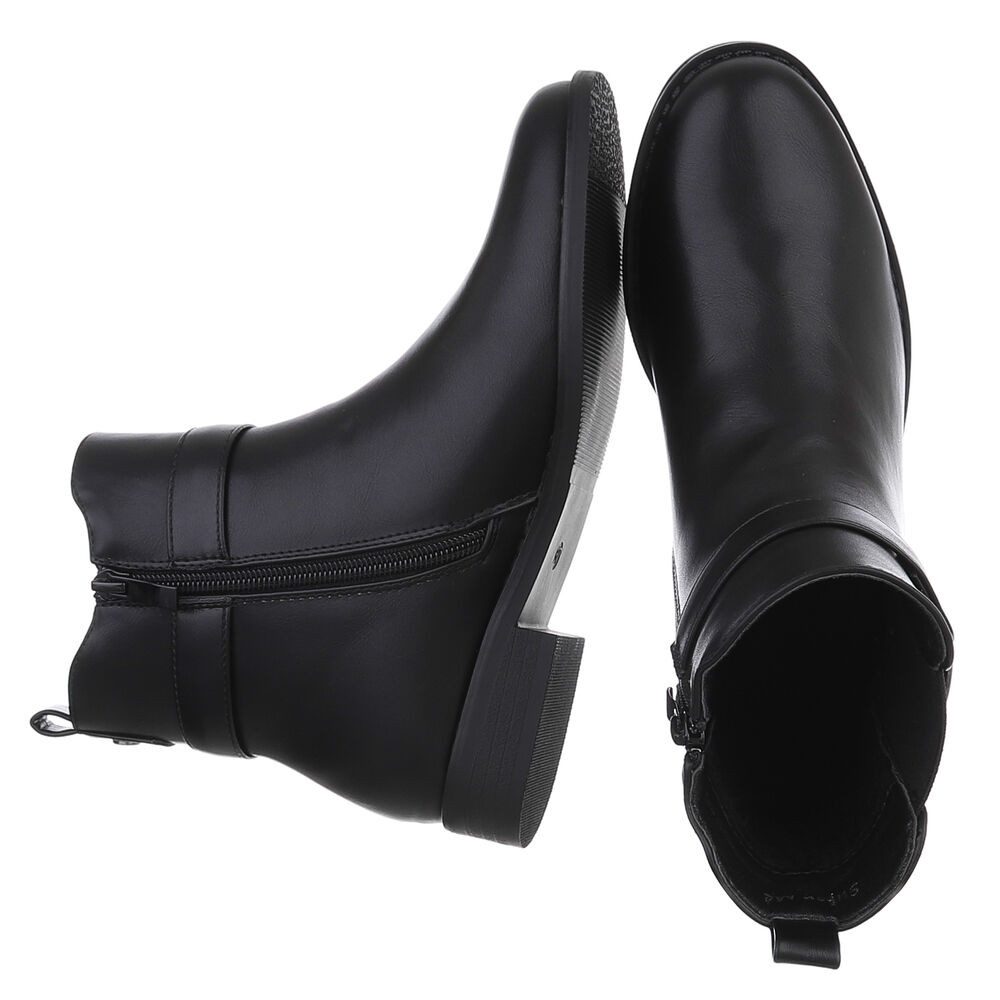 Ital-Design Elegante Damen-Stiefelette mit Schnalle und elastischen Einsätz günstig online kaufen