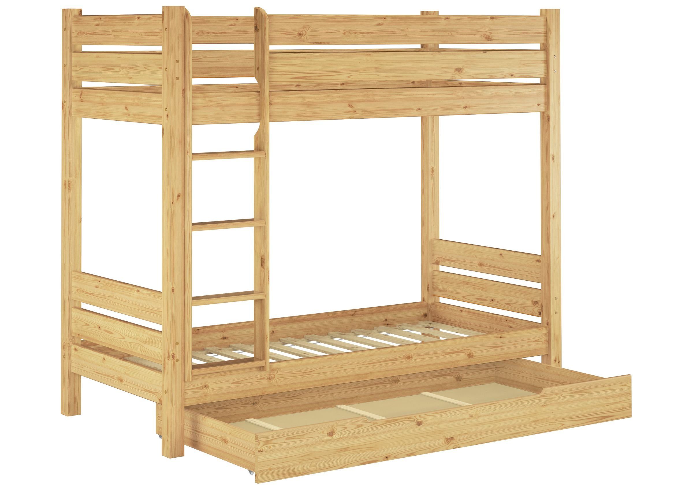 Erst-Holz Stabiles Etagenbett Nische 100 Kiefer Massiv 90 x 200 Modell 16 R günstig online kaufen