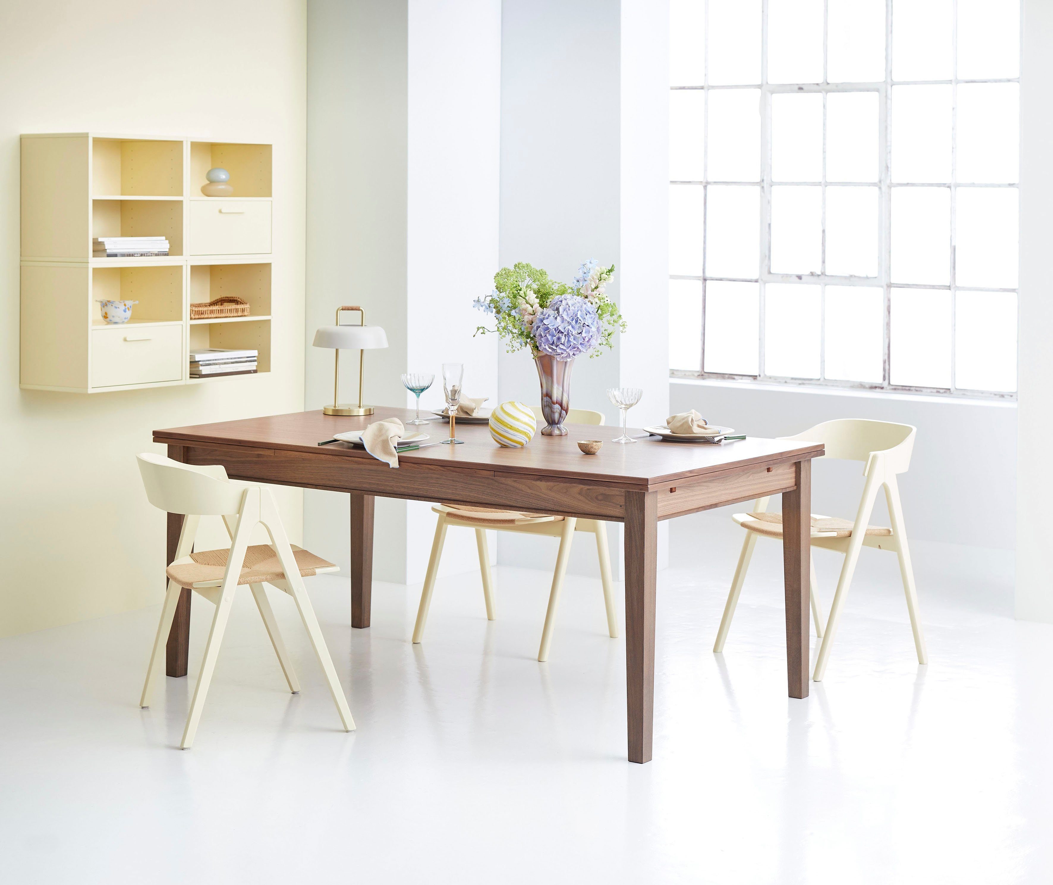 Hammel Furniture Esstisch Basic by Tischplatte cm, 180(280)x100 Walnuss in Hammel in Massivholz und Sami, Gestell Furnier