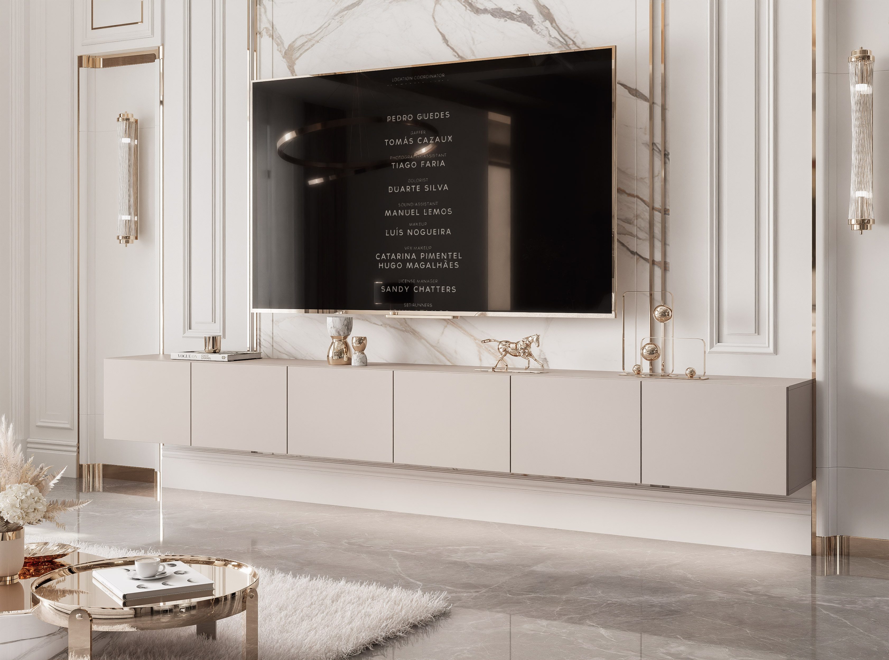 yourhouse24 Lowboard TV ANGEL 300 mit LED-Beleuchtung – Griffloses Design – Bild 4 von 5