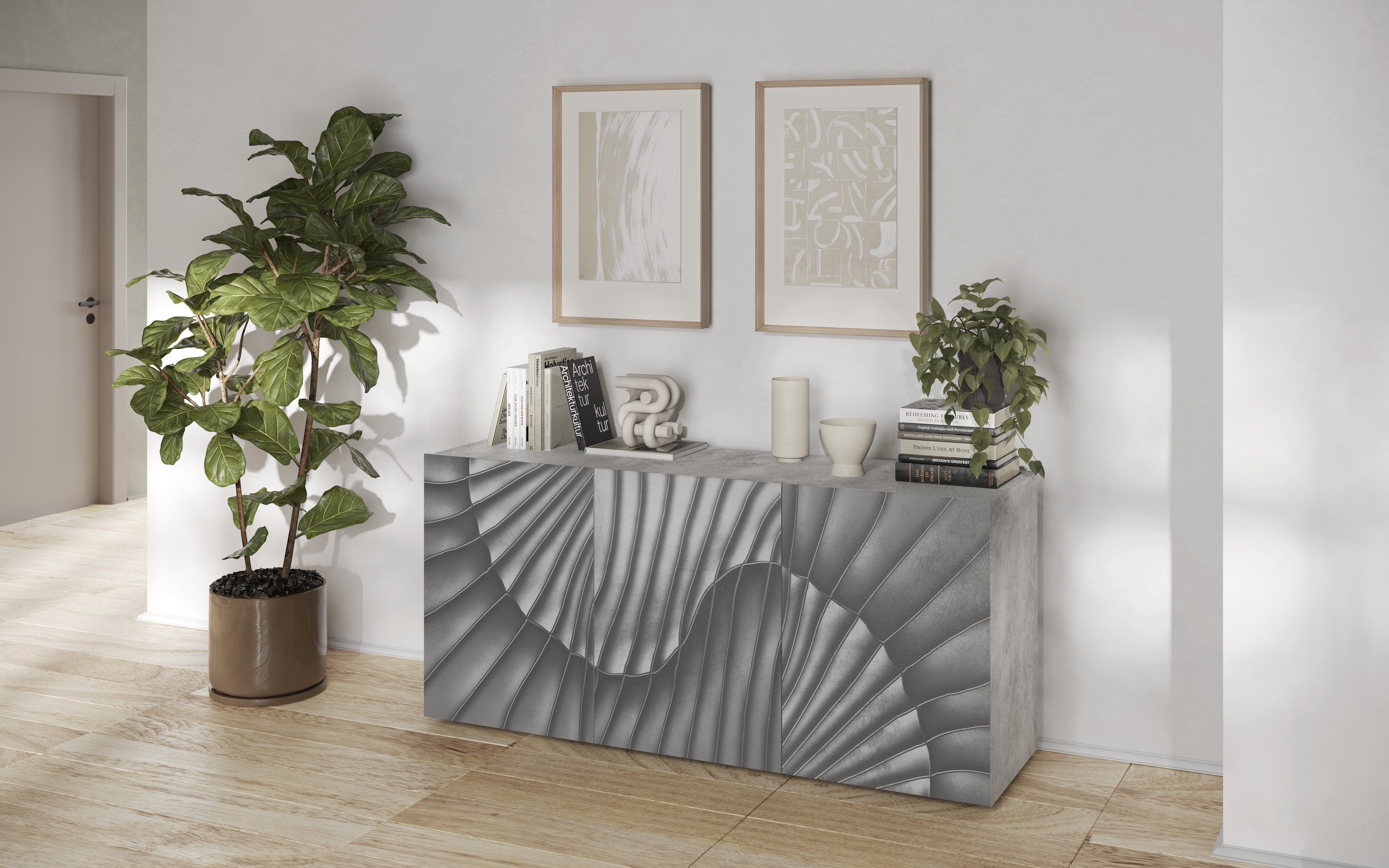 Sideboard Snake Breite 181 cm, moderne Kommode mit 3 Türen