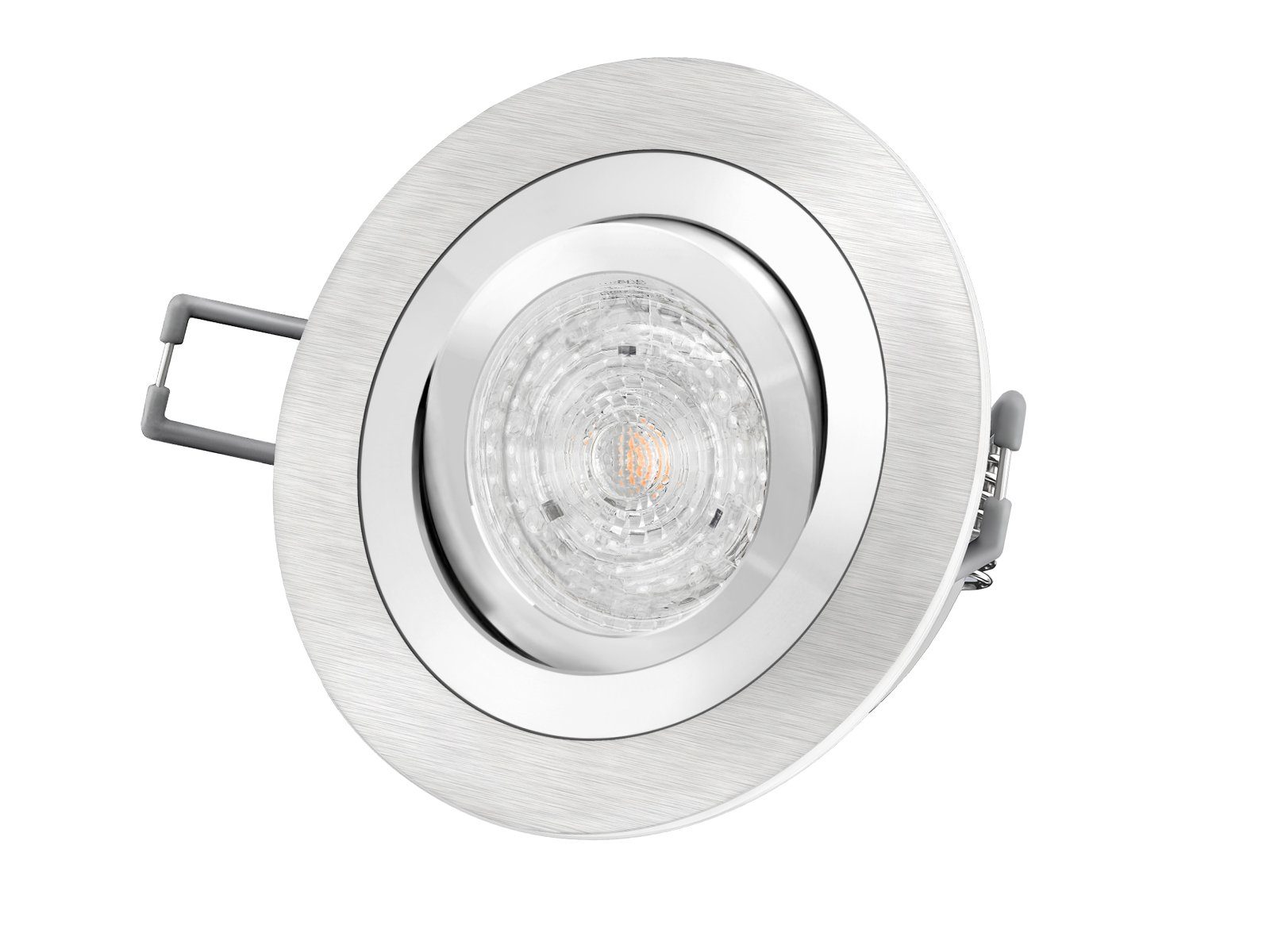 SSC-LUXon LED Einbaustrahler RF-2 Aluminium LED-Einbauleuchte Strahler  rund, 4,9W neutral weiss, Neutralweiß | Alle Lampen