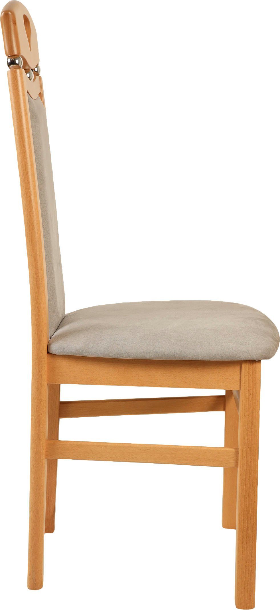 Home affaire Esszimmerstuhl Berta Küchenstuhl (Set, 2 St), Bezug in Microfaser, Gestell aus Buche Massivholz – Bild 5 von 5