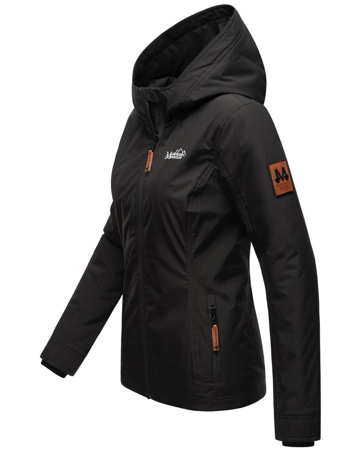 Marikoo Outdoorjacke Brombeere Sportliche Übergangsjacke mit Kapuze und schützendem Kragen – Bild 3 von 5