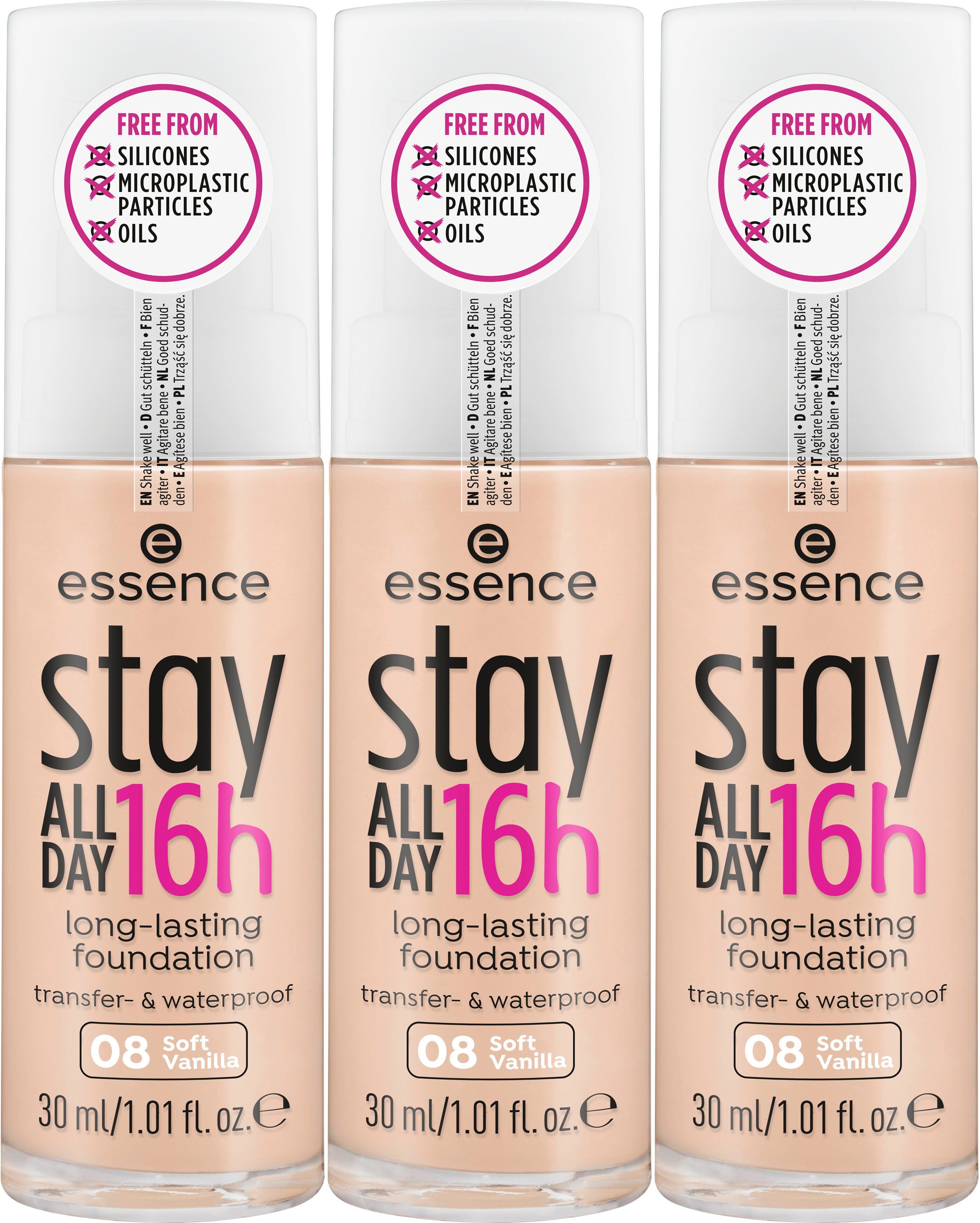 Essence Основа stay ALL DAY 16h long-lasting, 3-tlg., mit super softer Textur