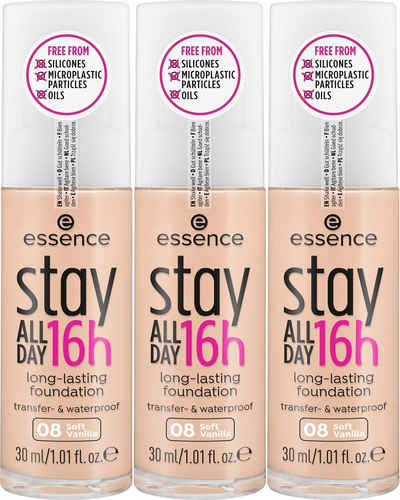 Essence Foundation »stay ALL DAY 16h long-lasting«, 3-tlg.