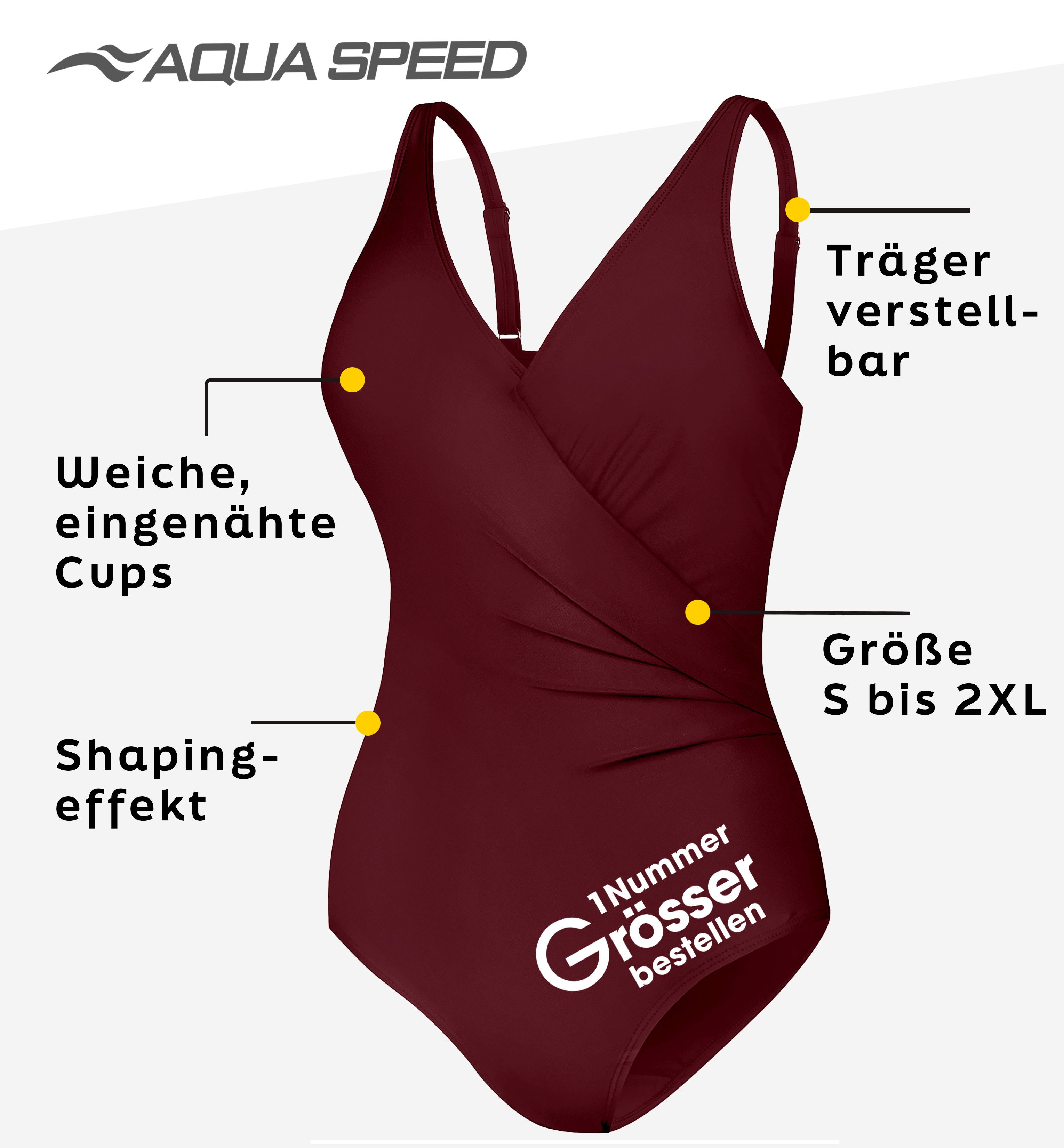 Aqua Speed Schwimmanzug Figur schmeichelnder Andrea Badeanzug mit kl. Handt günstig online kaufen