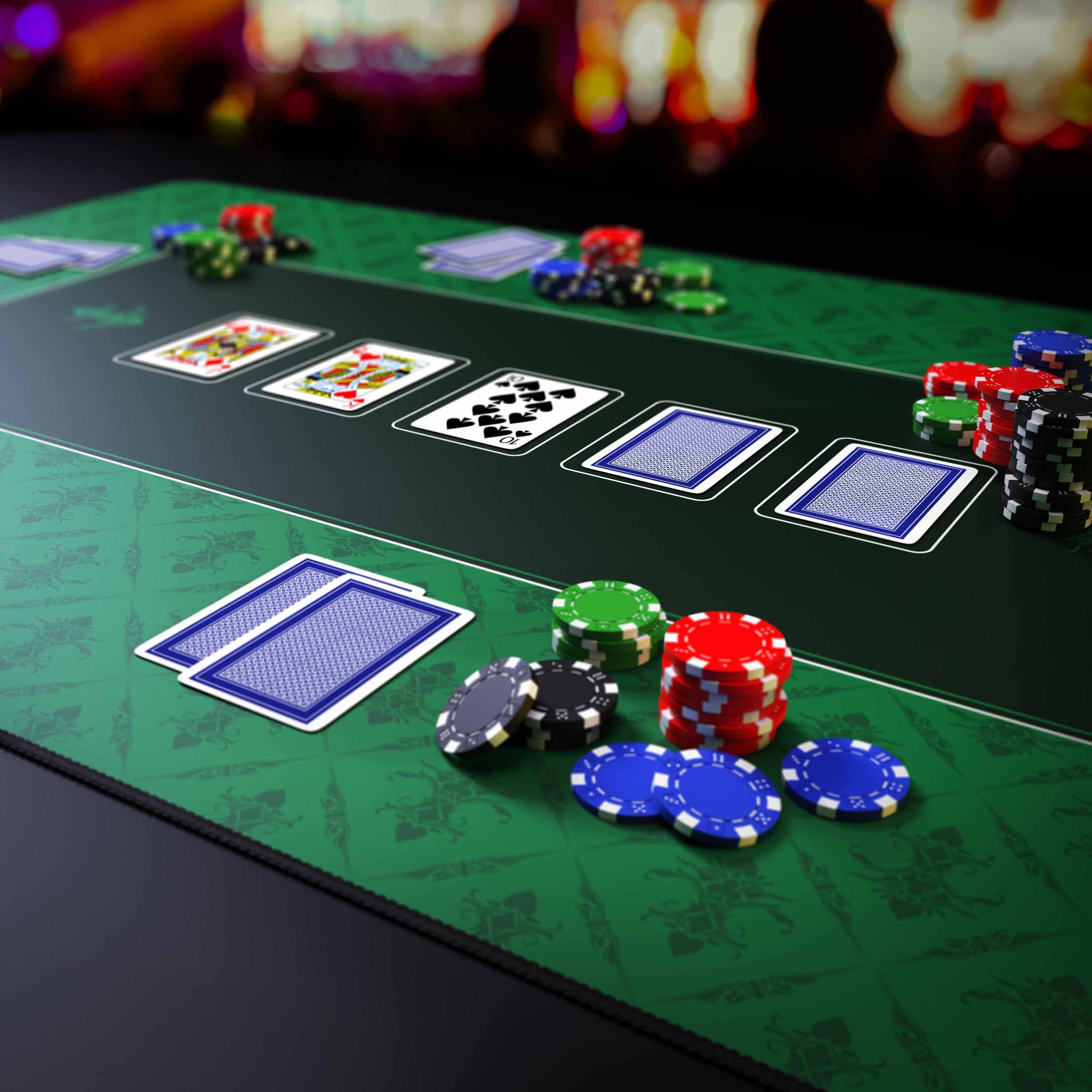 CSL Spieltisch XXL Profi Pokermatte 100x60cm, Tischauflage für Poker, Pokertisch Auflage, Gummiunterseite für stabilen Halt, abwaschbar – Bild 5 von 5