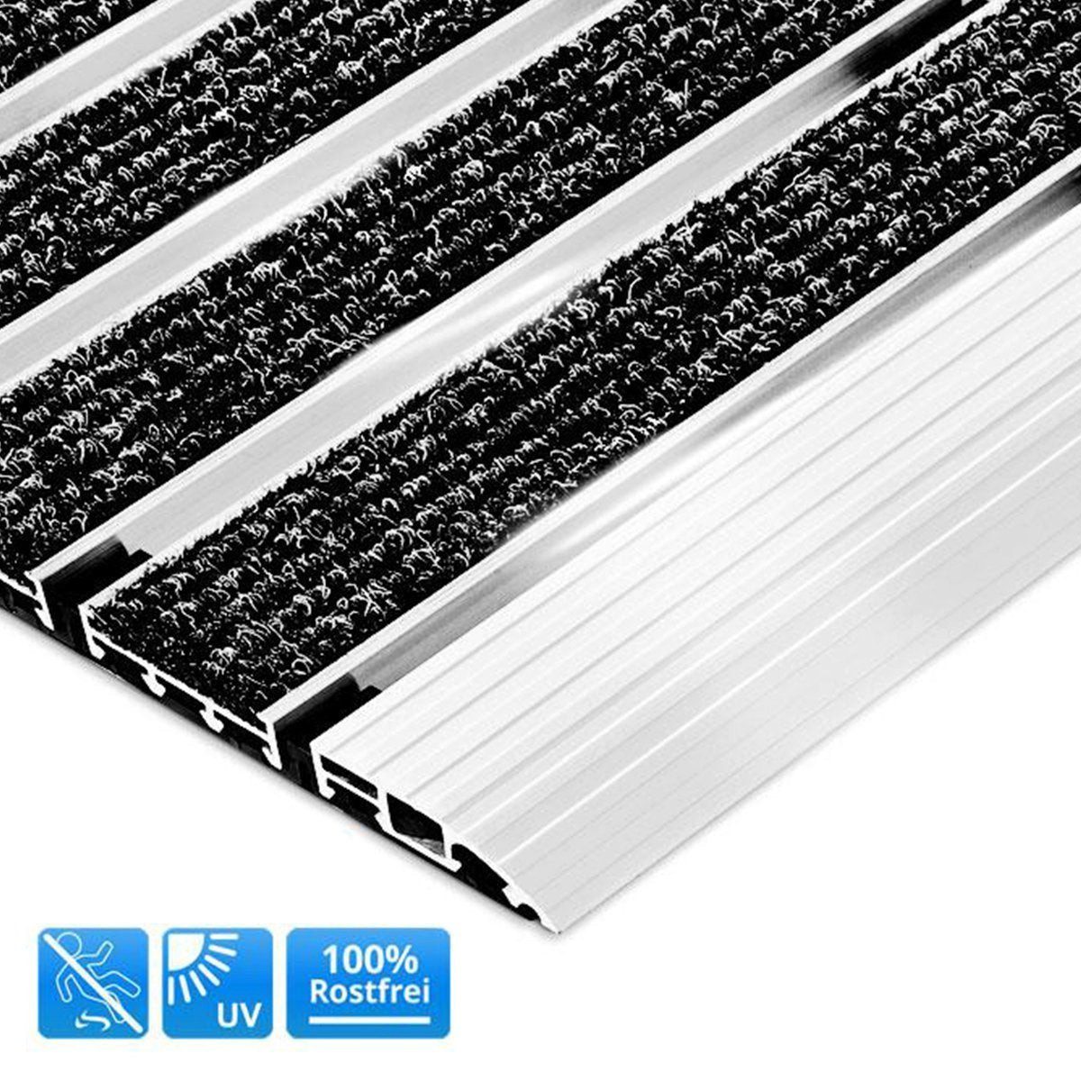 Karat Fußmatte Alu-Türmatte Modern Mat Aluprofile+Textil-Rips, Höhe: 12 mm, günstig online kaufen