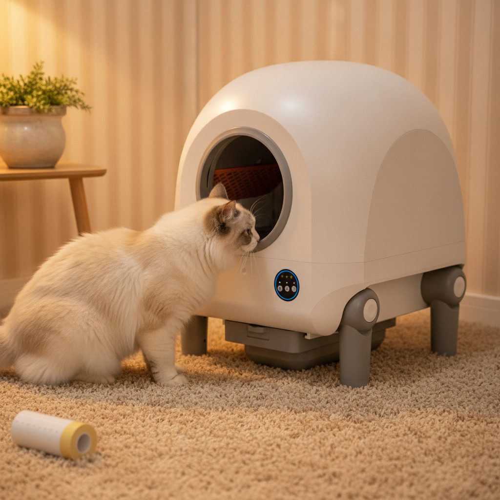 kowdom Katzentoilette Selbstreinigendes Katzenklo 72L mit App & Geruchsfilter, selbstreinigend, App, geruchsfrei, 72L, Mehrkatzen, Nachtmodus
